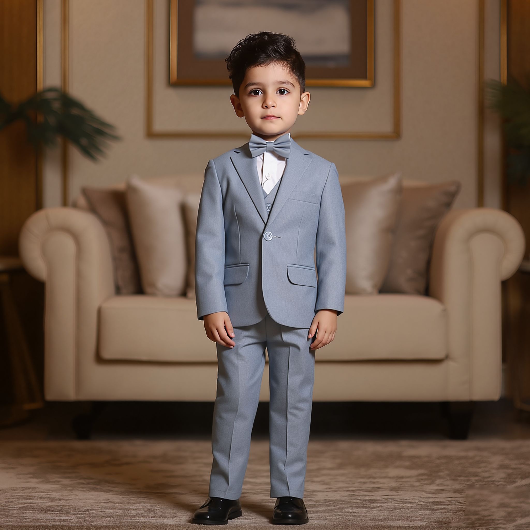 Baby Boy 4 Piece Grey Formal Suit