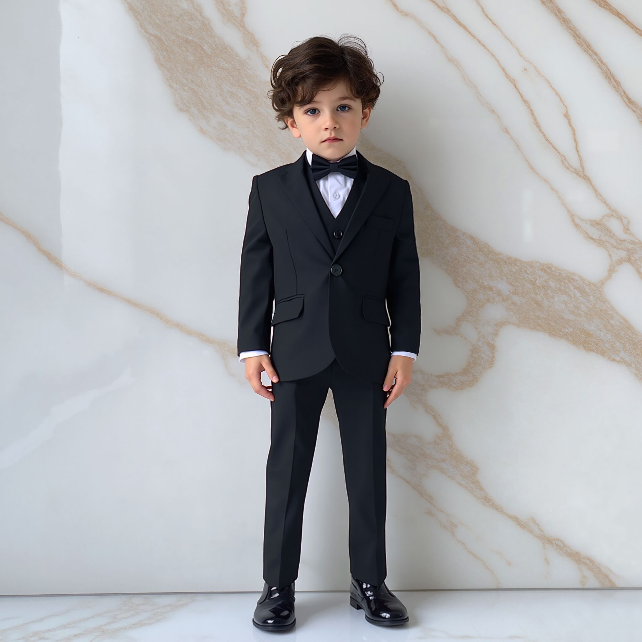 Baby Boy 4 Piece Jet Black Formal Suit