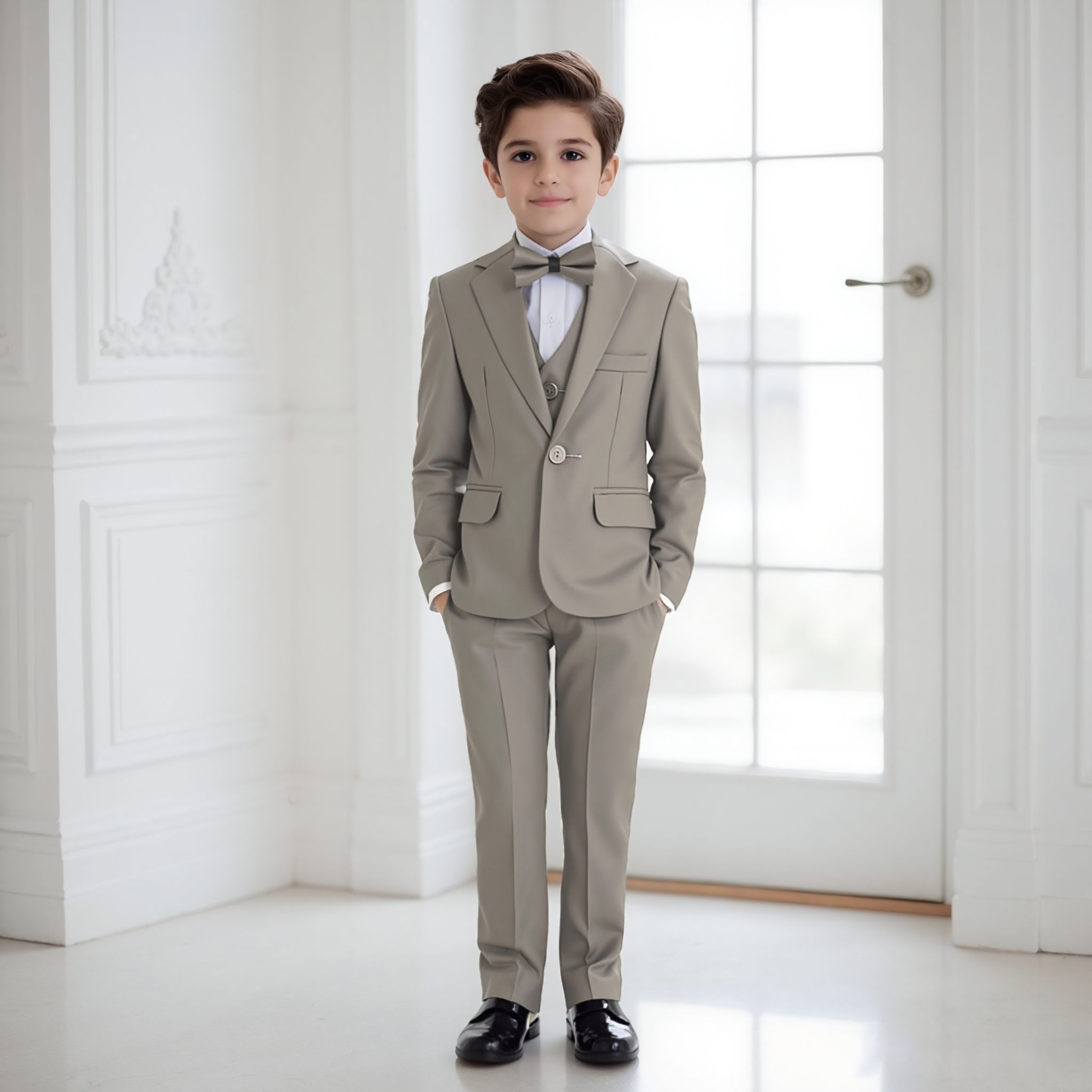 Baby Boy 4 Piece Light brown Formal Suit