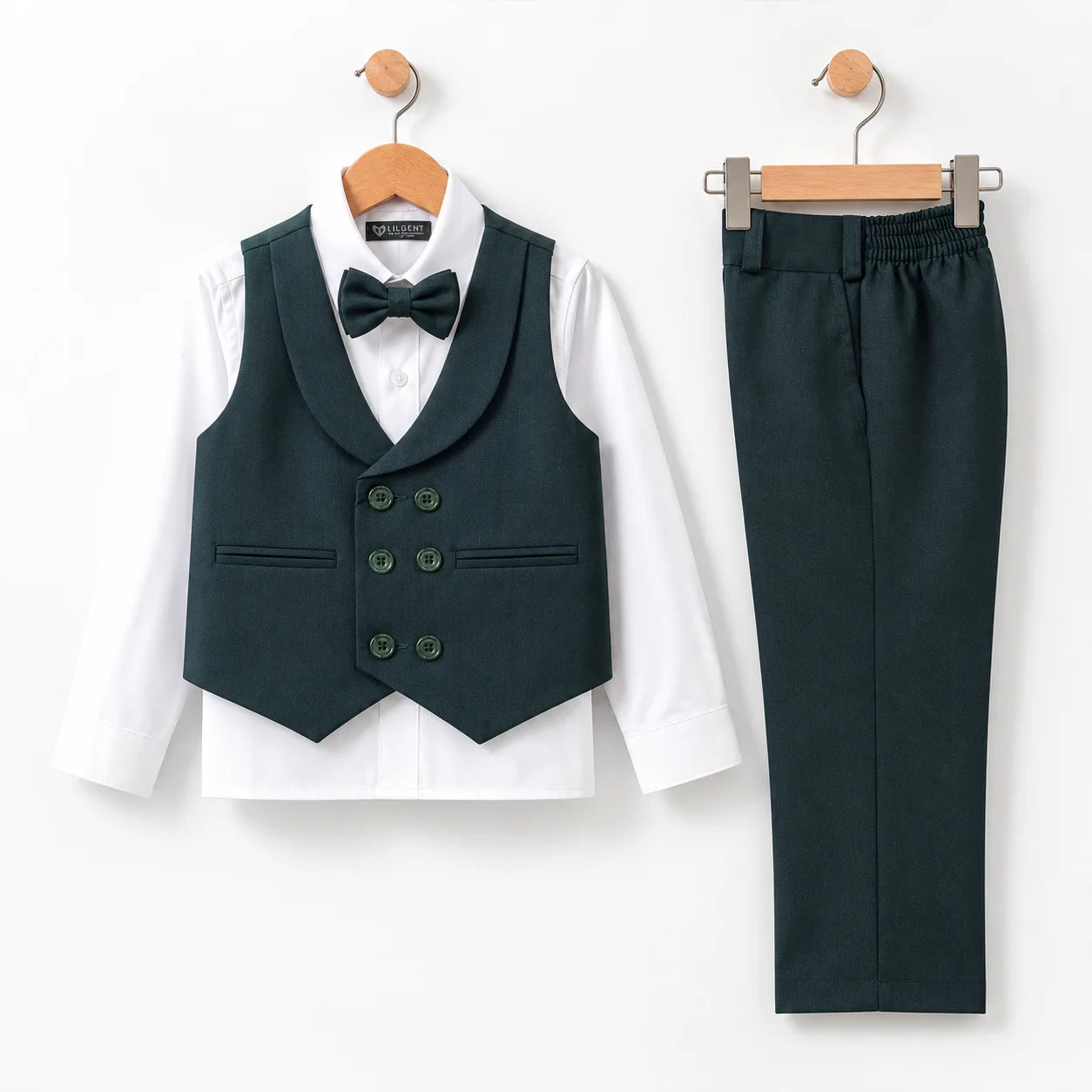 Baby Boy Dark Green Waistcoat Formal Set