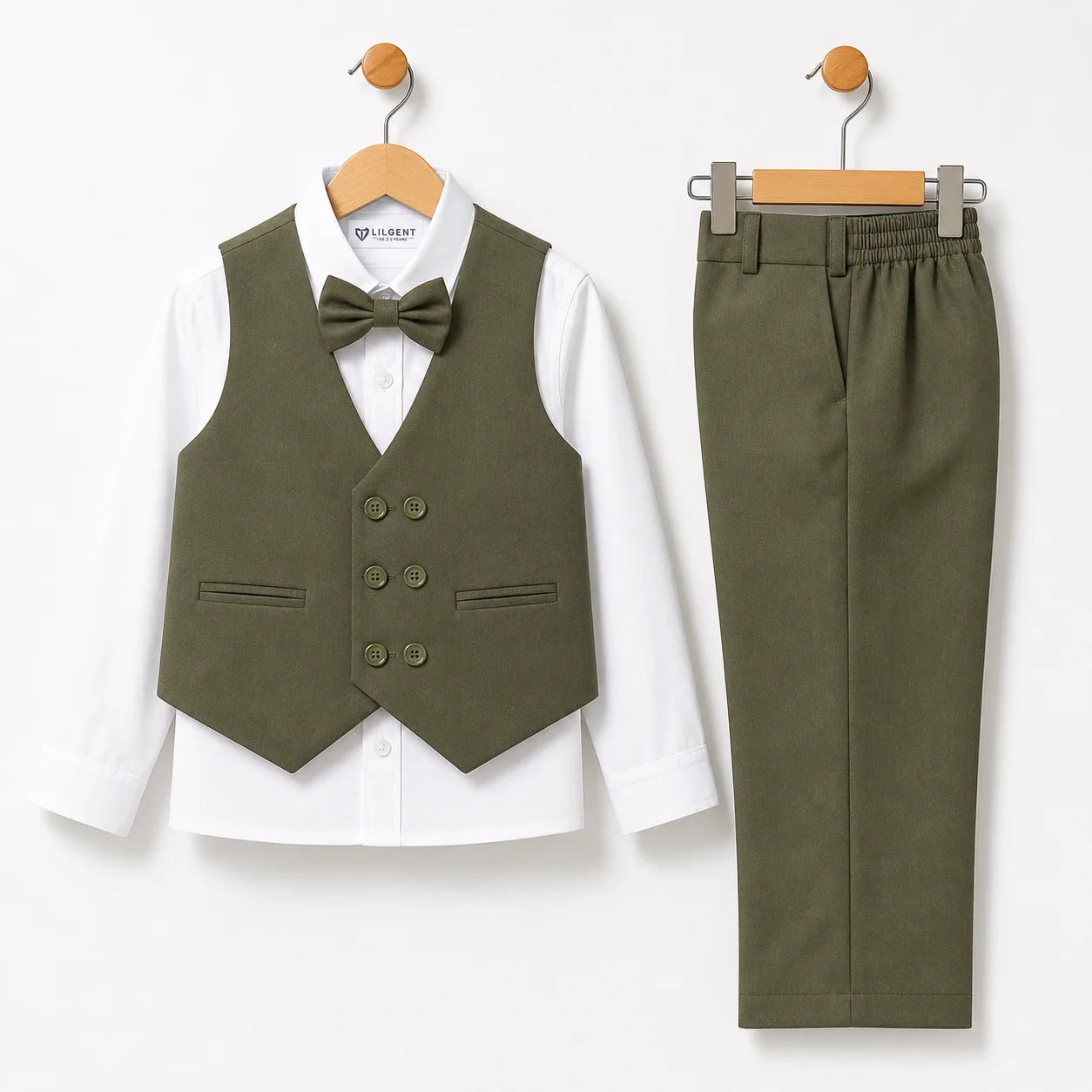 Baby Boy Light Green Waistcoat Formal Set