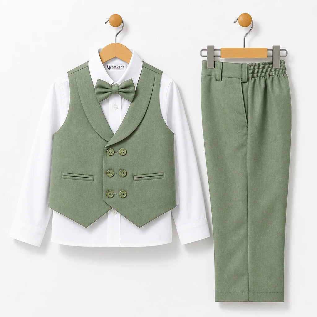 Baby Boy Sea Green Waistcoat Formal Set