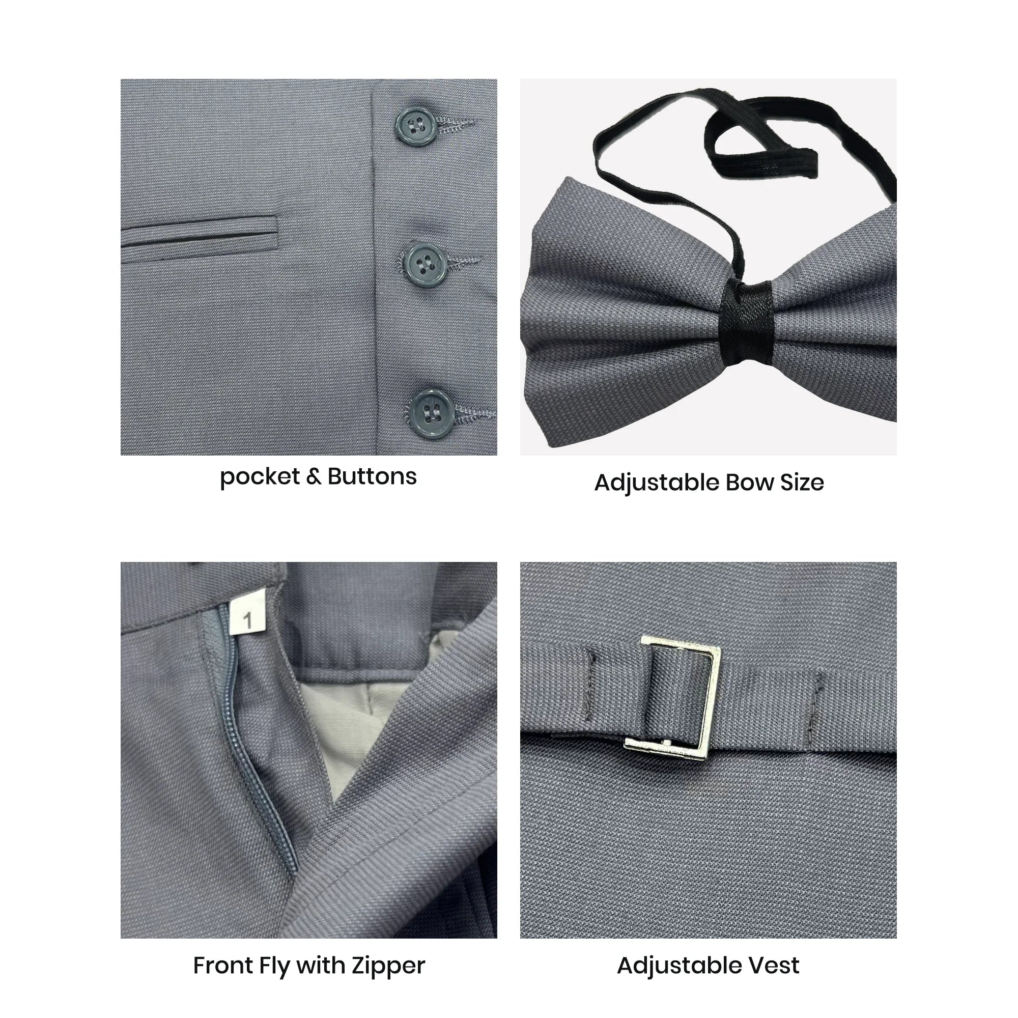 Baby Boy Smoke Grey Waistcoat Formal Set