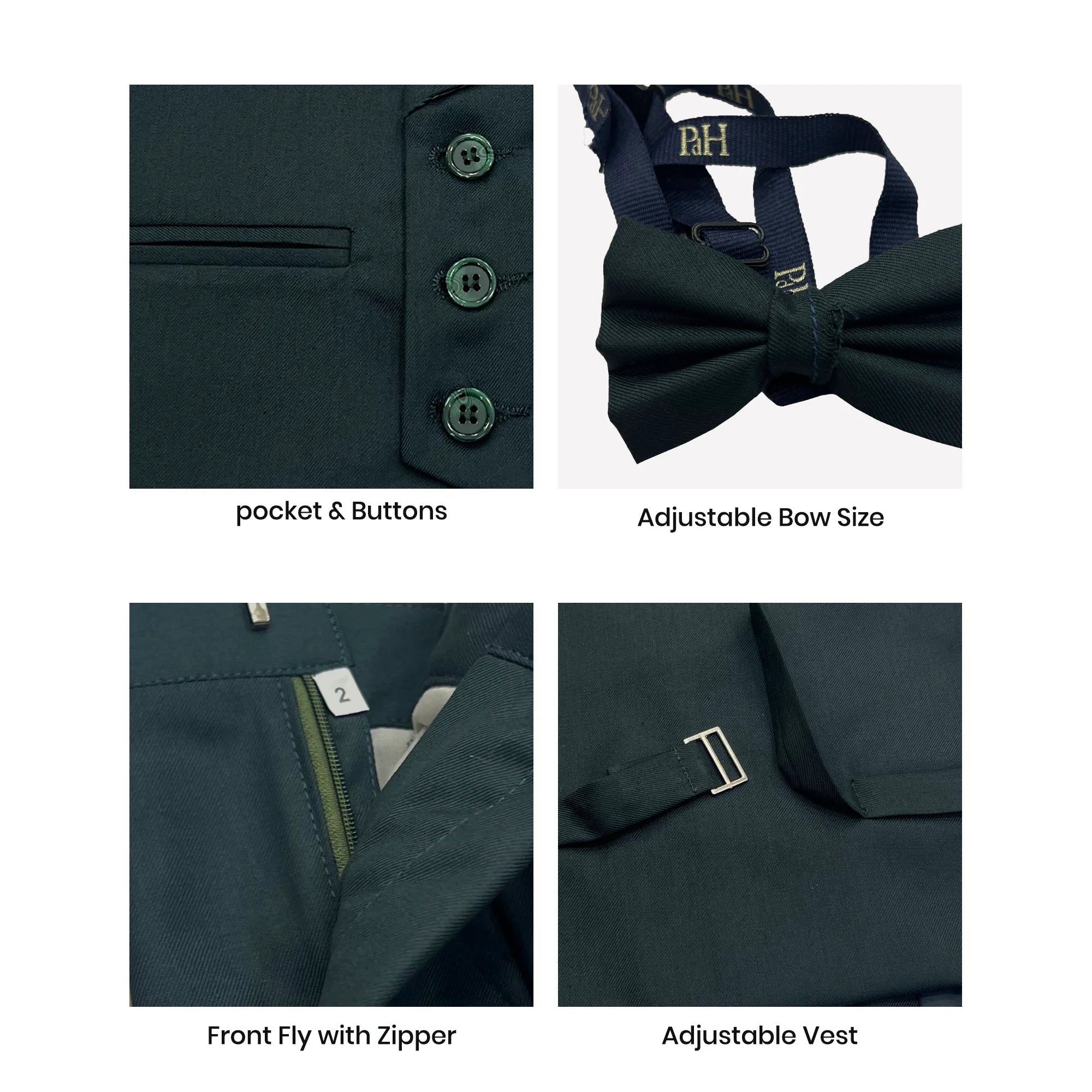 Baby Boy Dark Green Waistcoat Formal Set