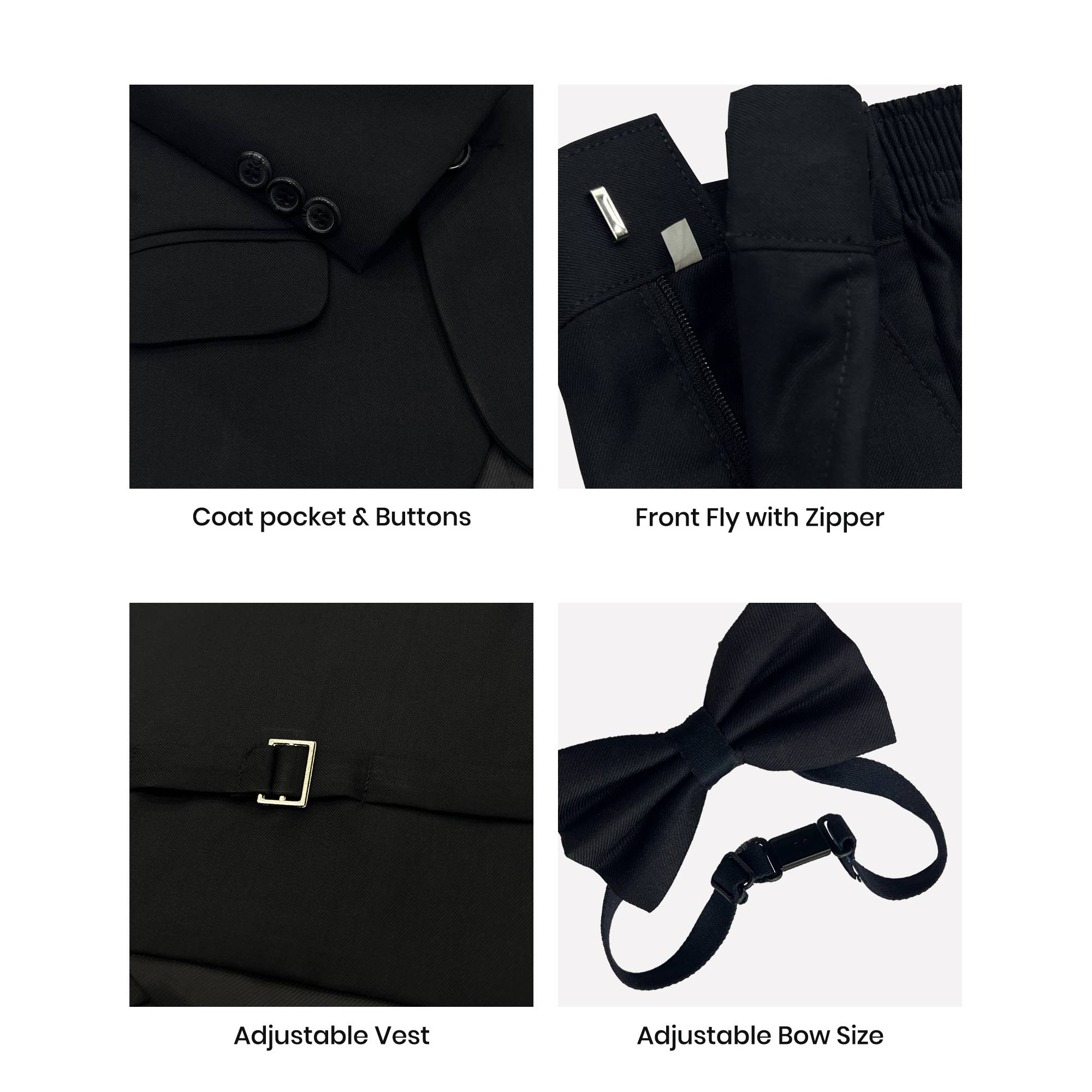 Baby Boy 4 Piece Jet Black Formal Suit