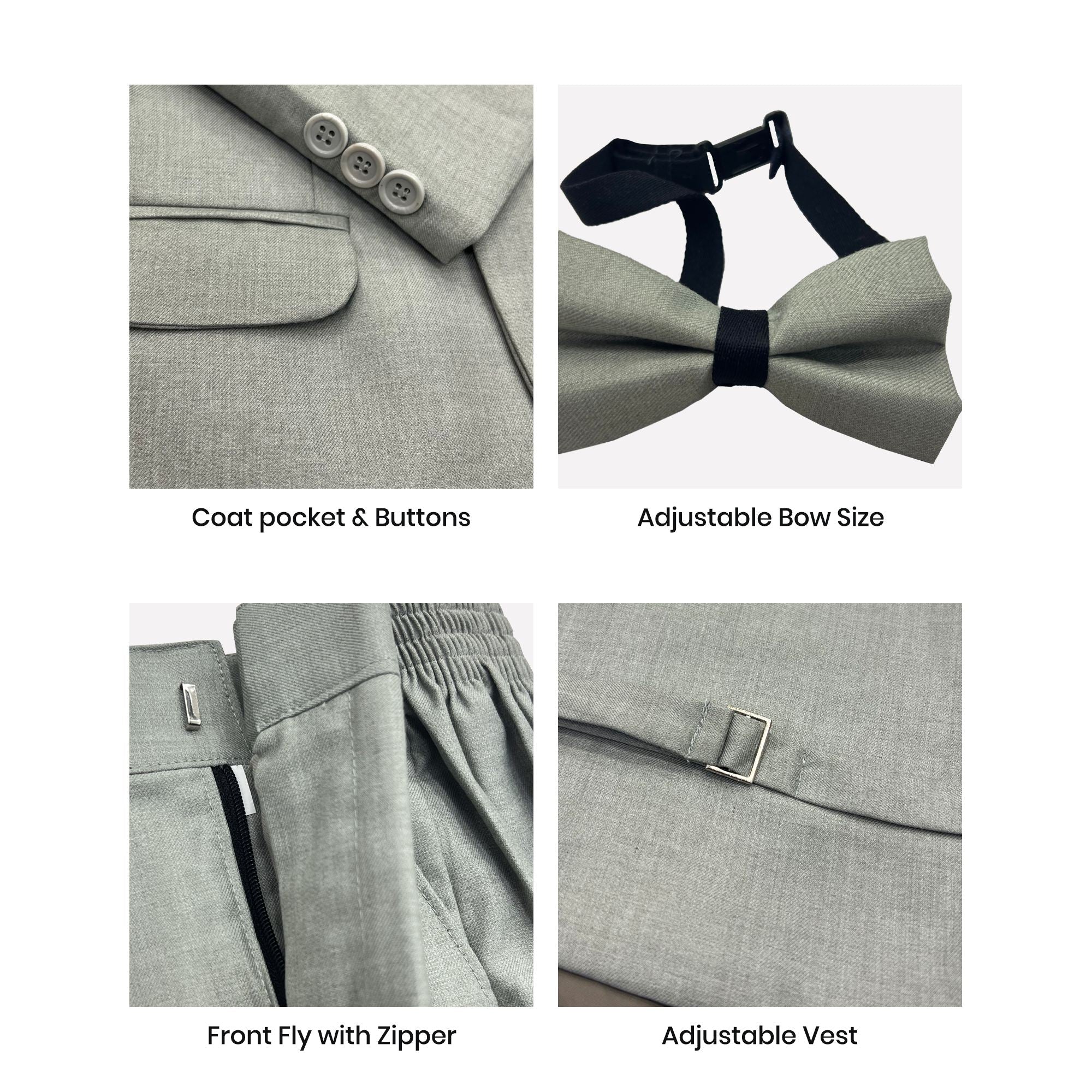 Baby Boy 4 Piece Grey / Greenish Formal Suits