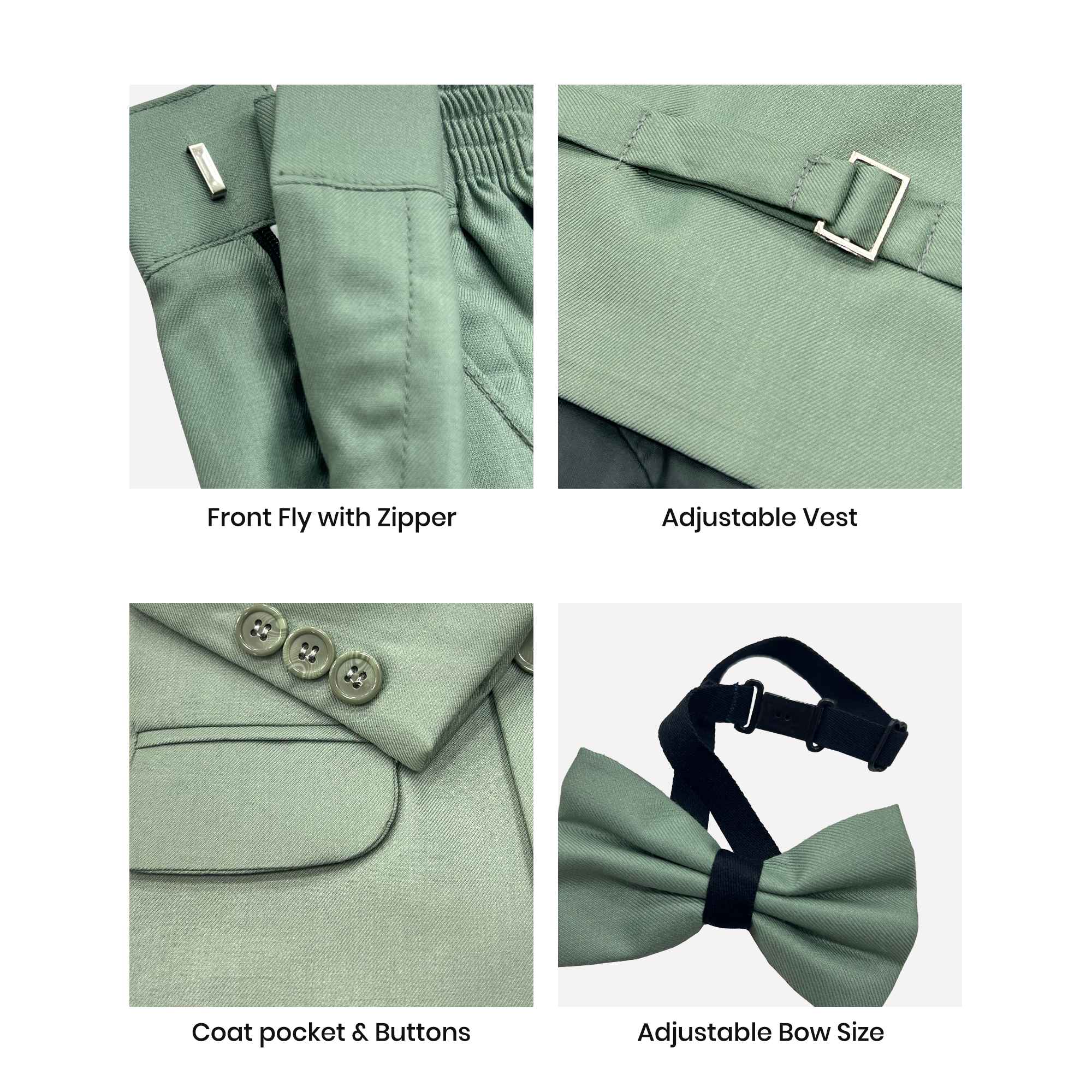 Baby Boy 4 Piece Green Formal Suit