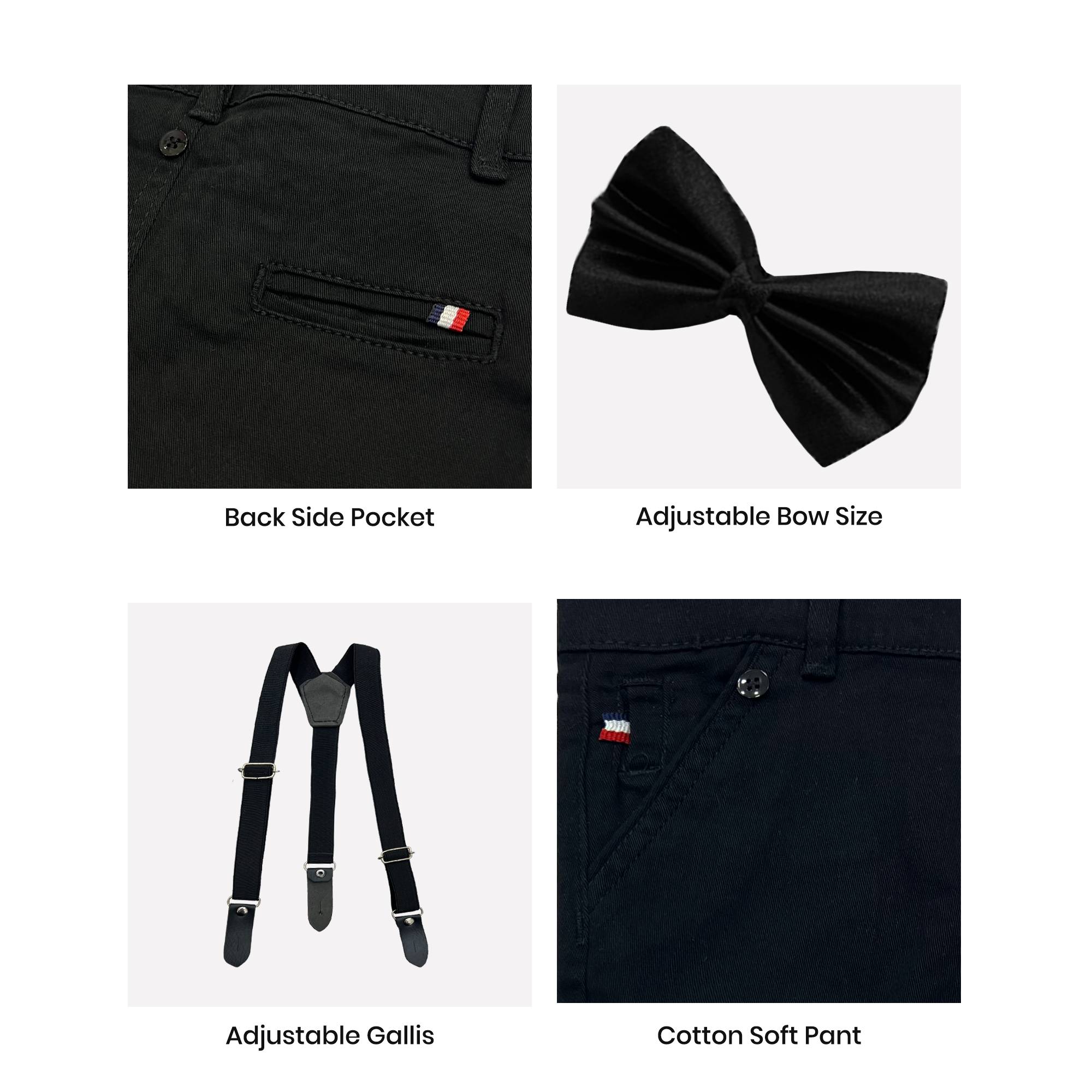 Baby Boy 4 Piece Set Black Checked Print Formal Set