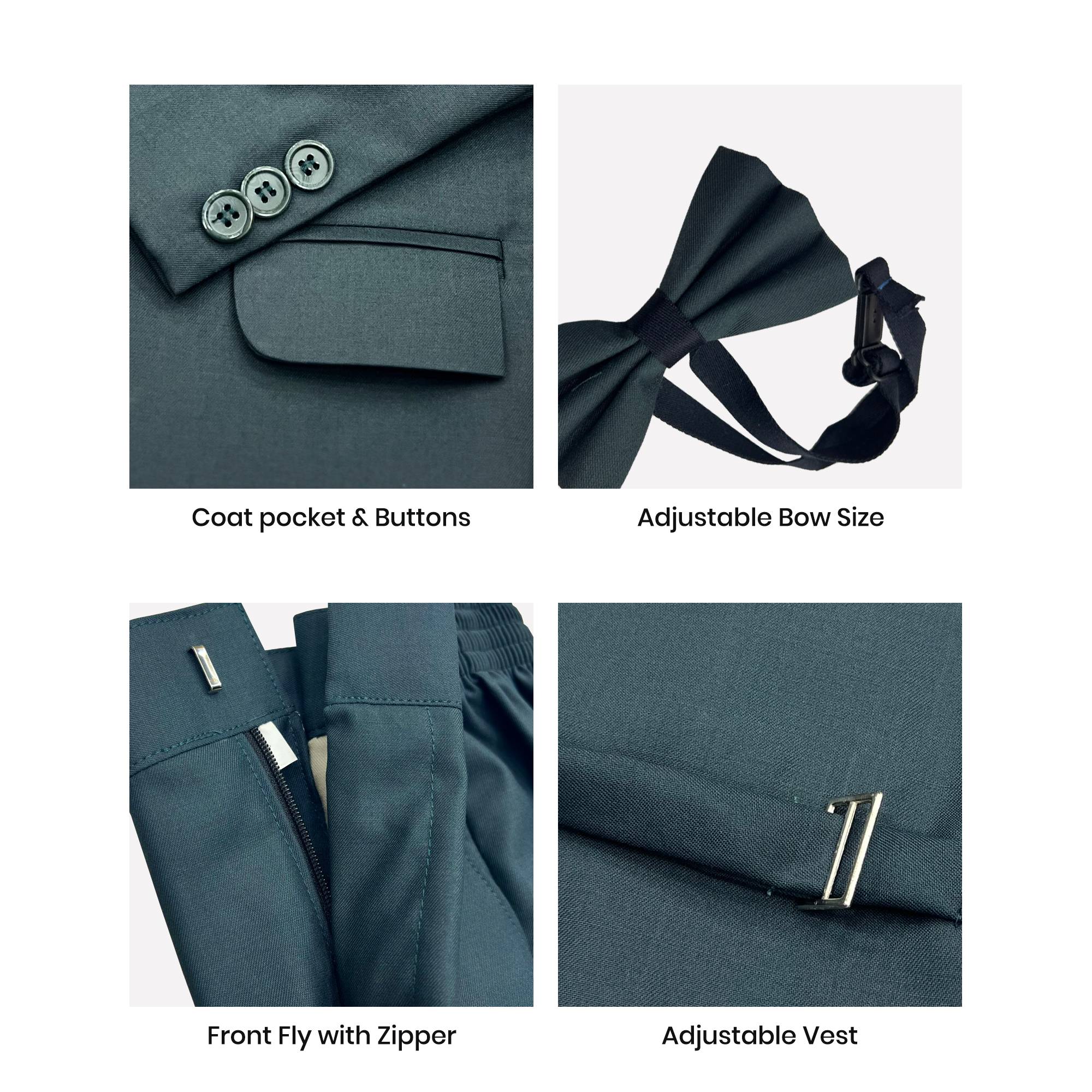 Baby Boy 4 Piece Dark Green Formal Suit