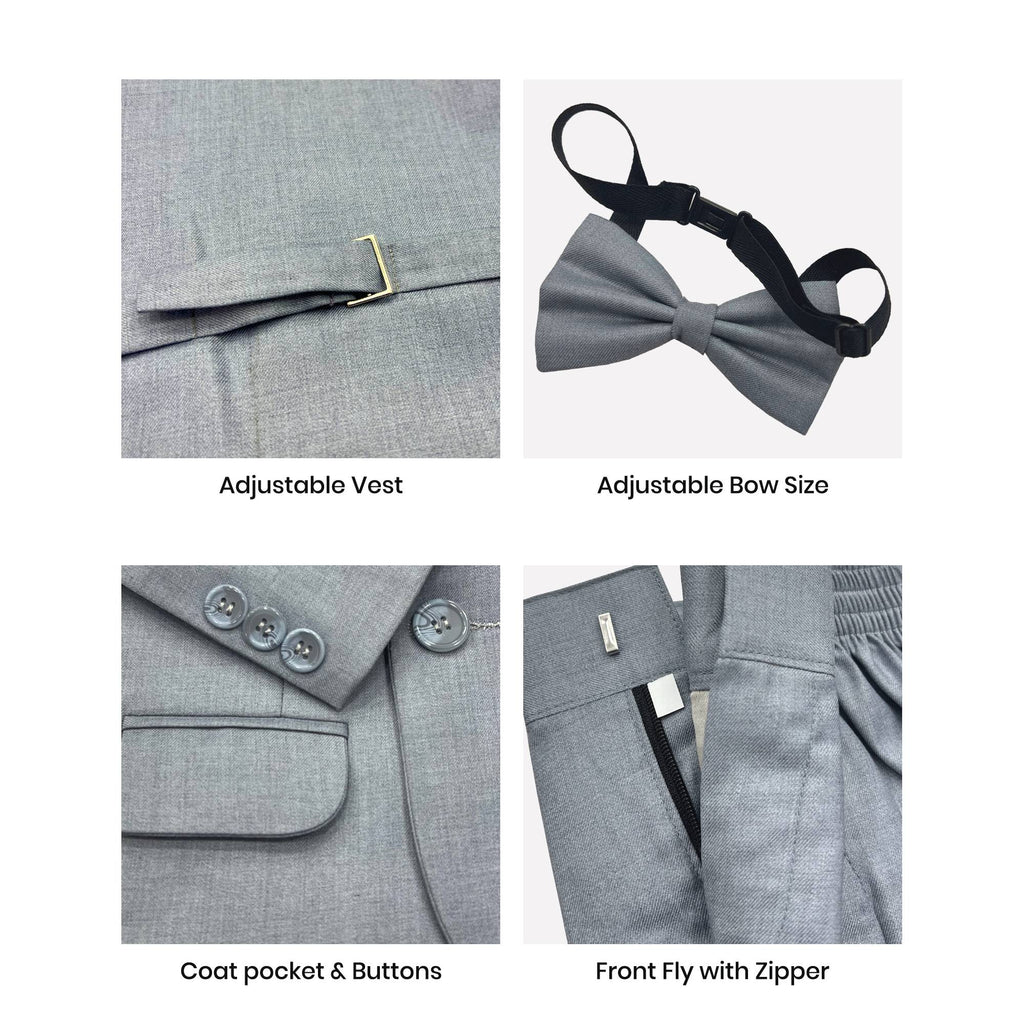 Baby Boy 4 Piece Grey Formal Suit