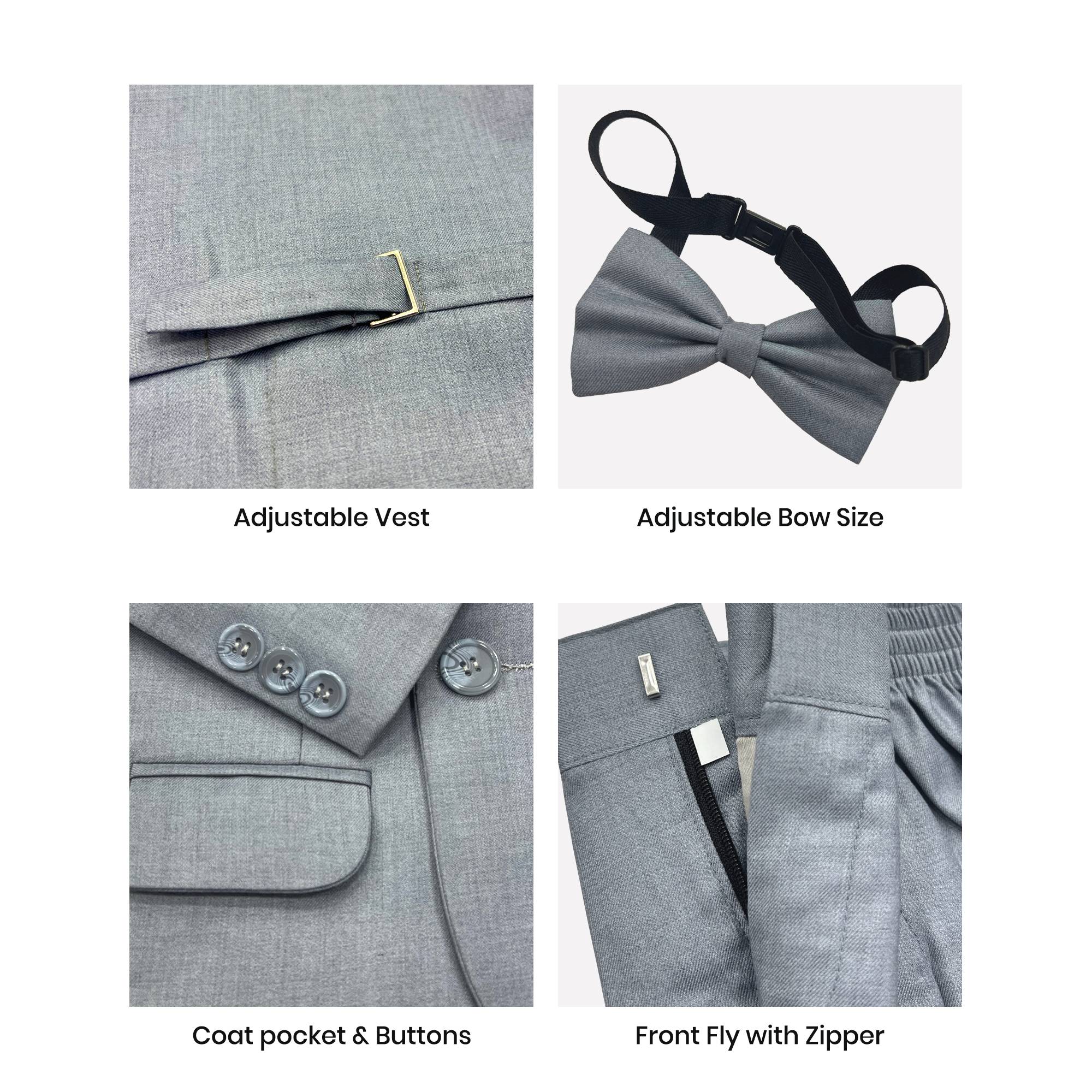 Baby Boy 4 Piece Grey Formal Suit