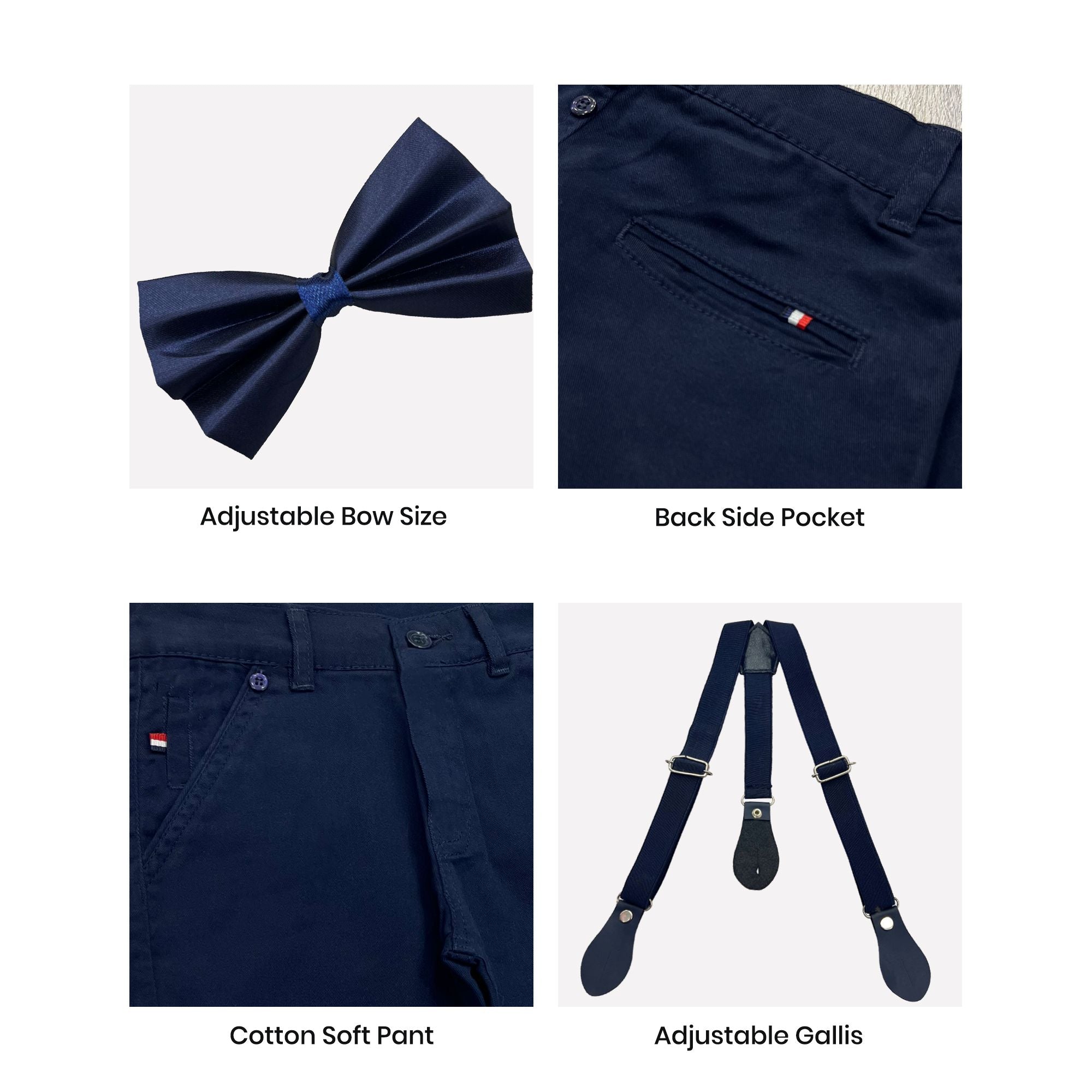 Baby Boy 4 Piece Set Sky Shirt / Navy Blue Pant Formal Set