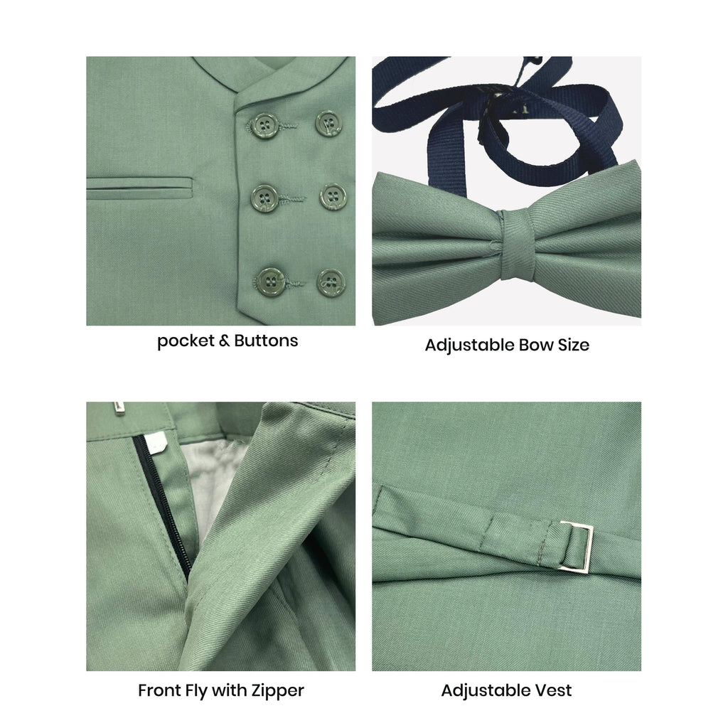 Baby Boy Sea Green Waistcoat Formal Set