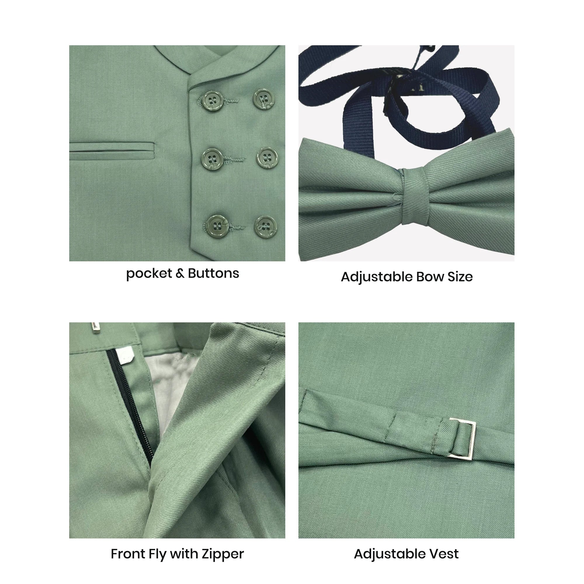 Baby Boy Sea Green Waistcoat Formal Set