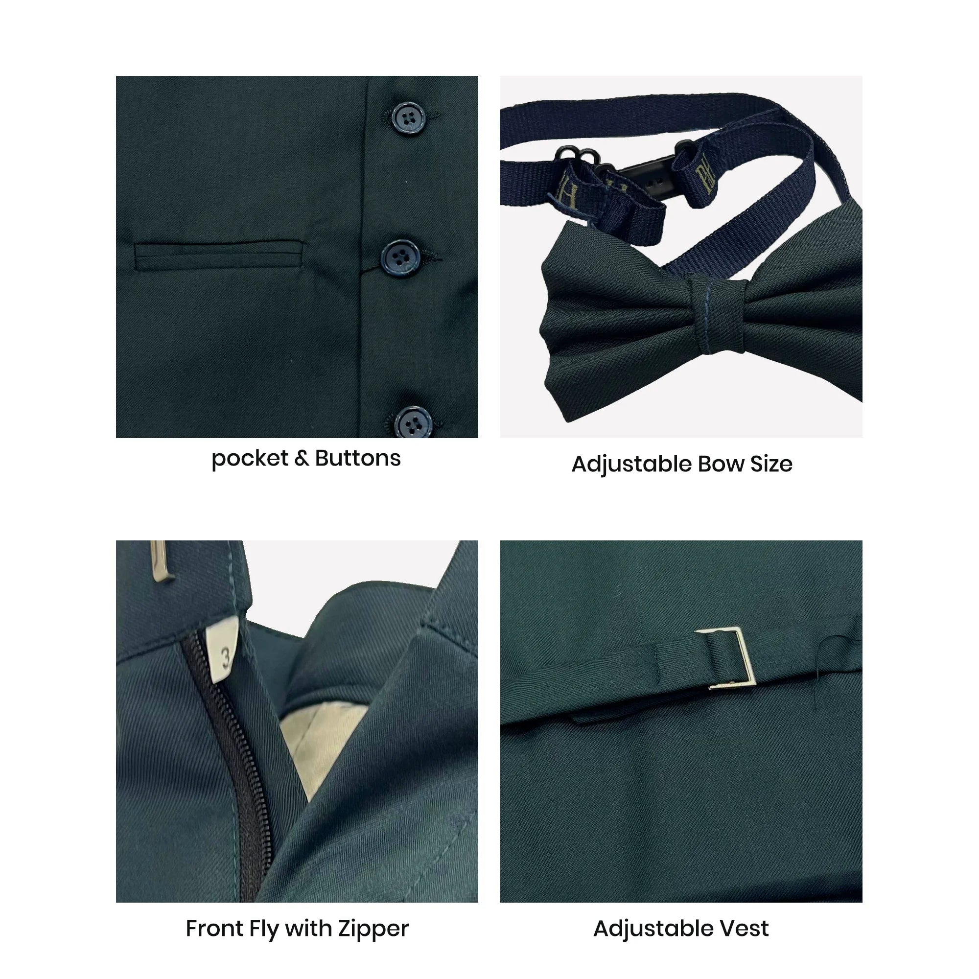 Baby Boy Bottle Green Waistcoat Formal Set