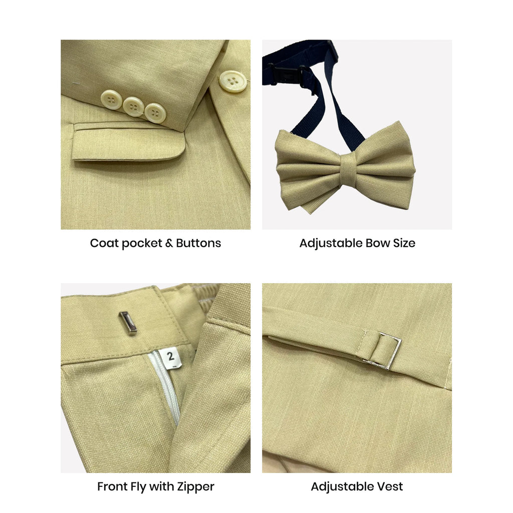 Baby Boy 4 Piece Coat Formal Suit Light Skin