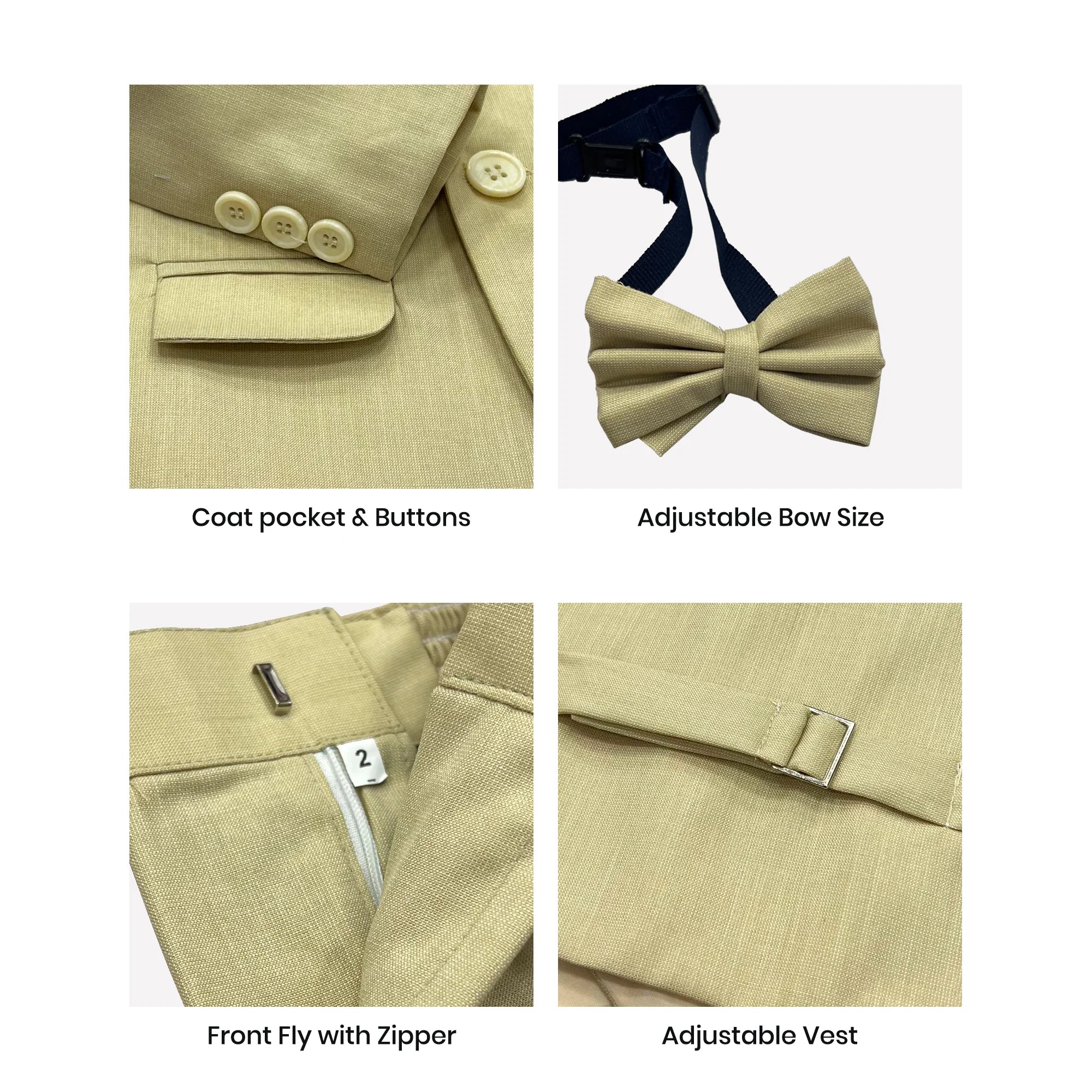 Baby Boy 4 Piece Coat Formal Suit Light Skin