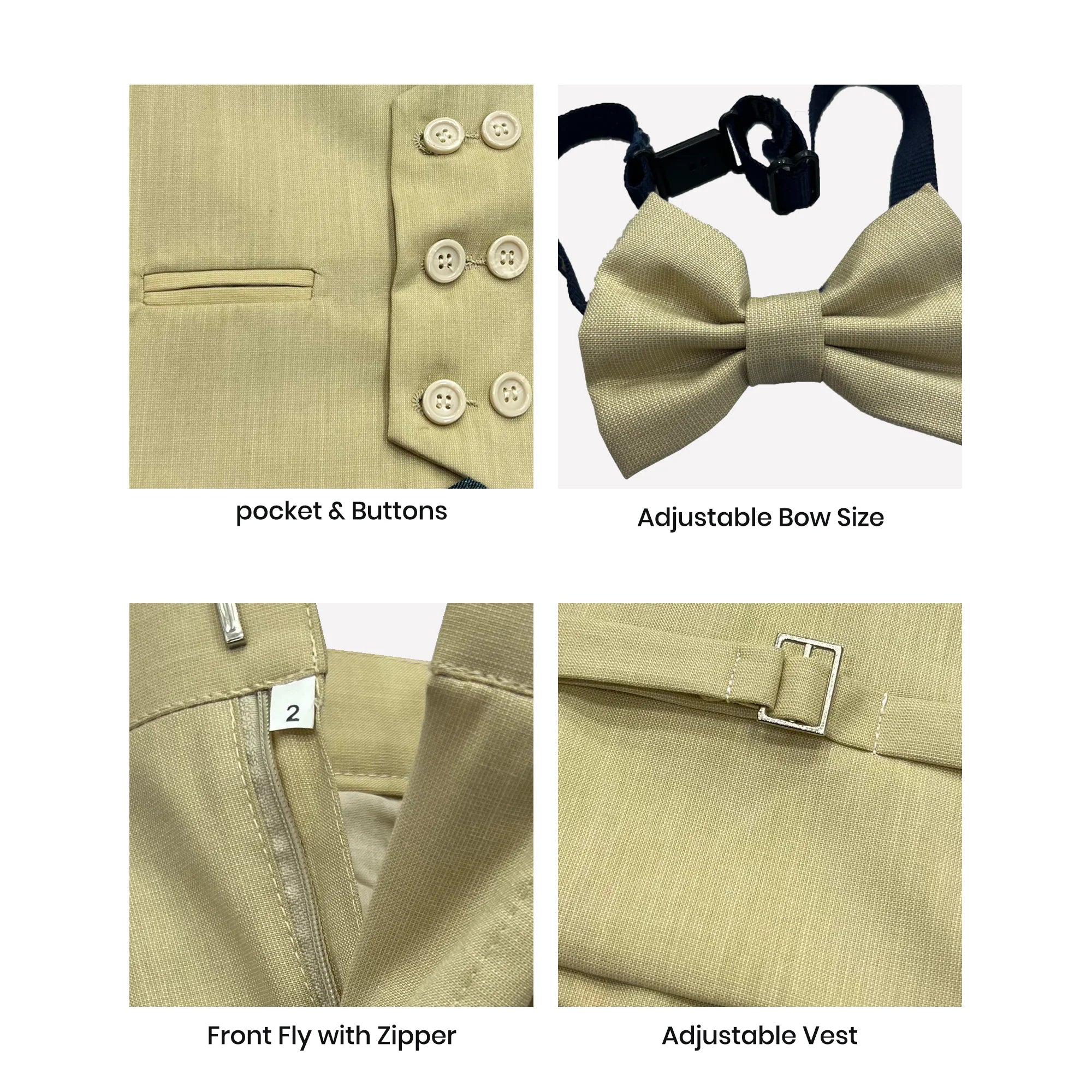 Baby Boy Light Fawn Six Button Waistcoat Formal Set