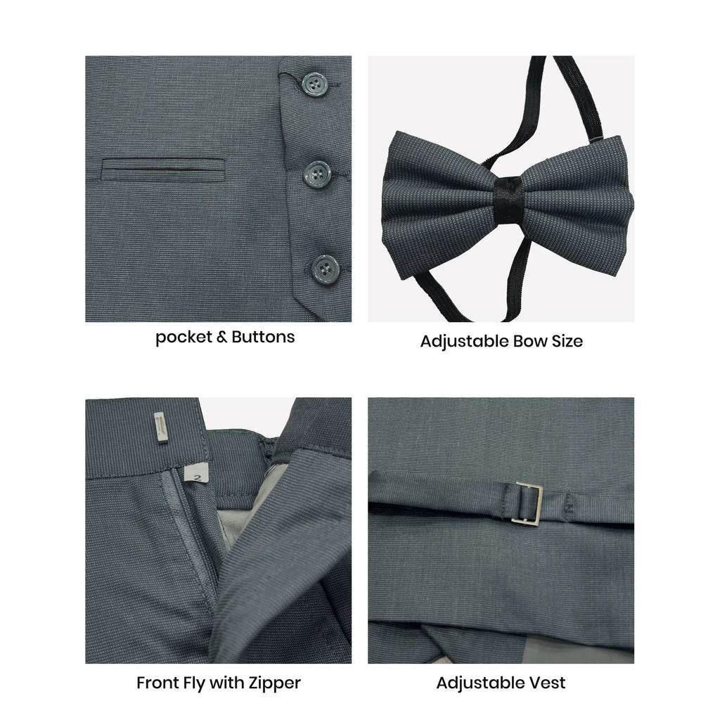 Baby Boy Medium Grey Waistcoat Formal Set