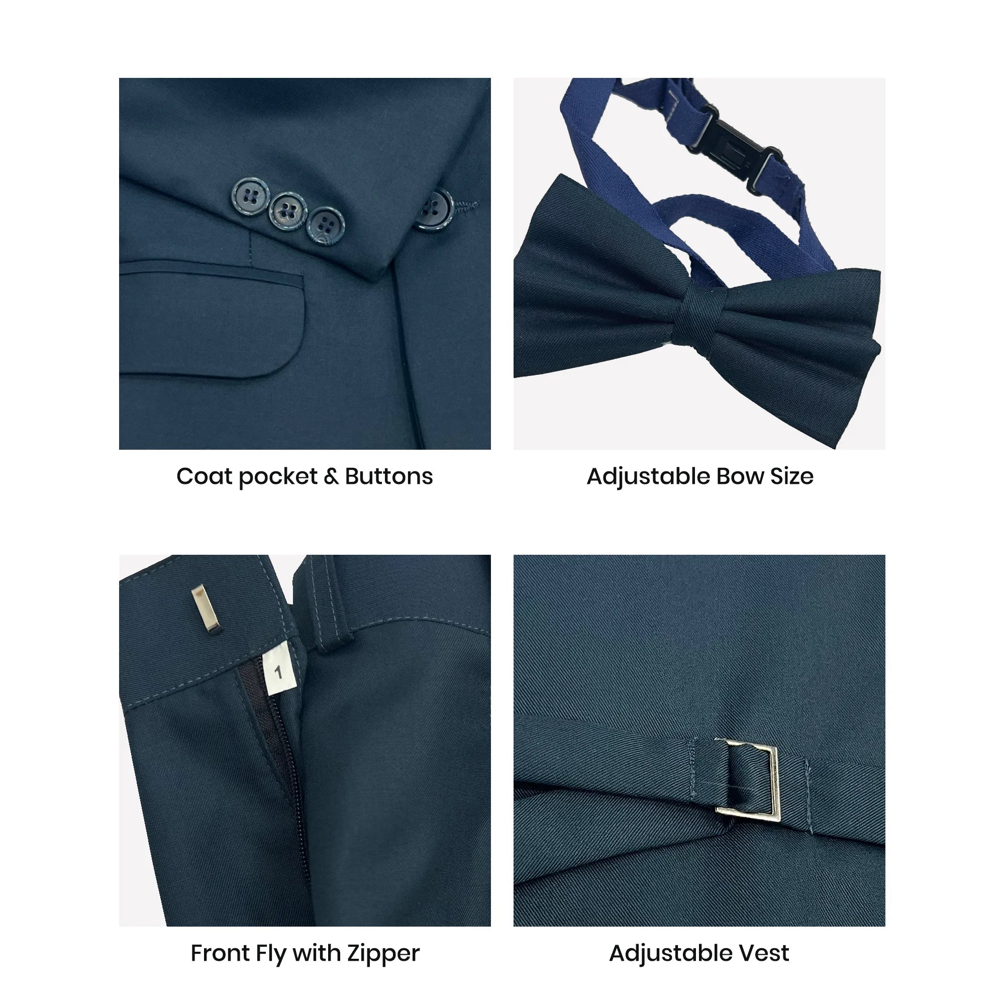 Baby Boy 4 Piece Plain Dark Green Formal Suit