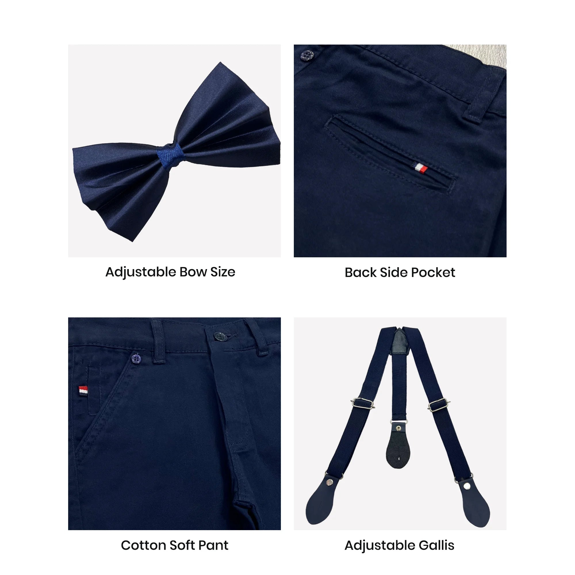 Baby Boy Big Multi checked Navy pant Formal Gallis suit