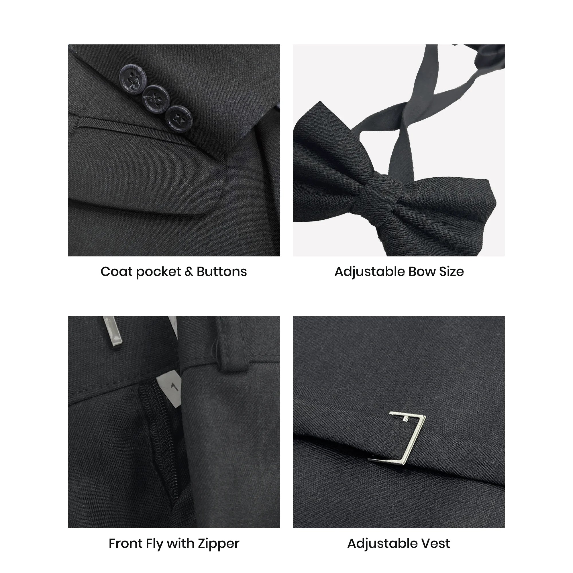 Baby Boy 4 Piece Plain Charcoal Grey Formal Suit