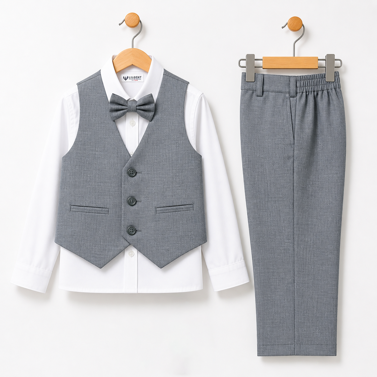 Baby Boy Light Self Waistcoat Formal Set