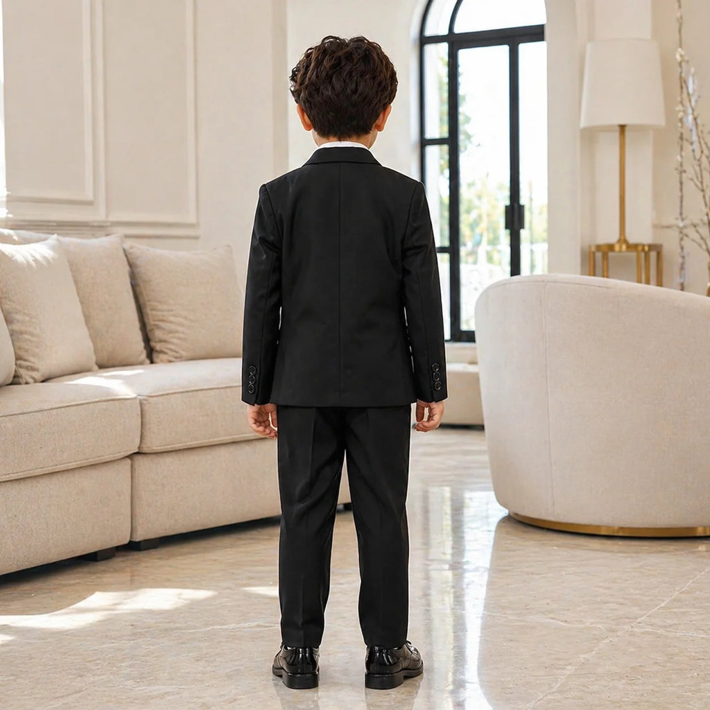 Baby Boy 4 Piece Coat Formal Suit Black