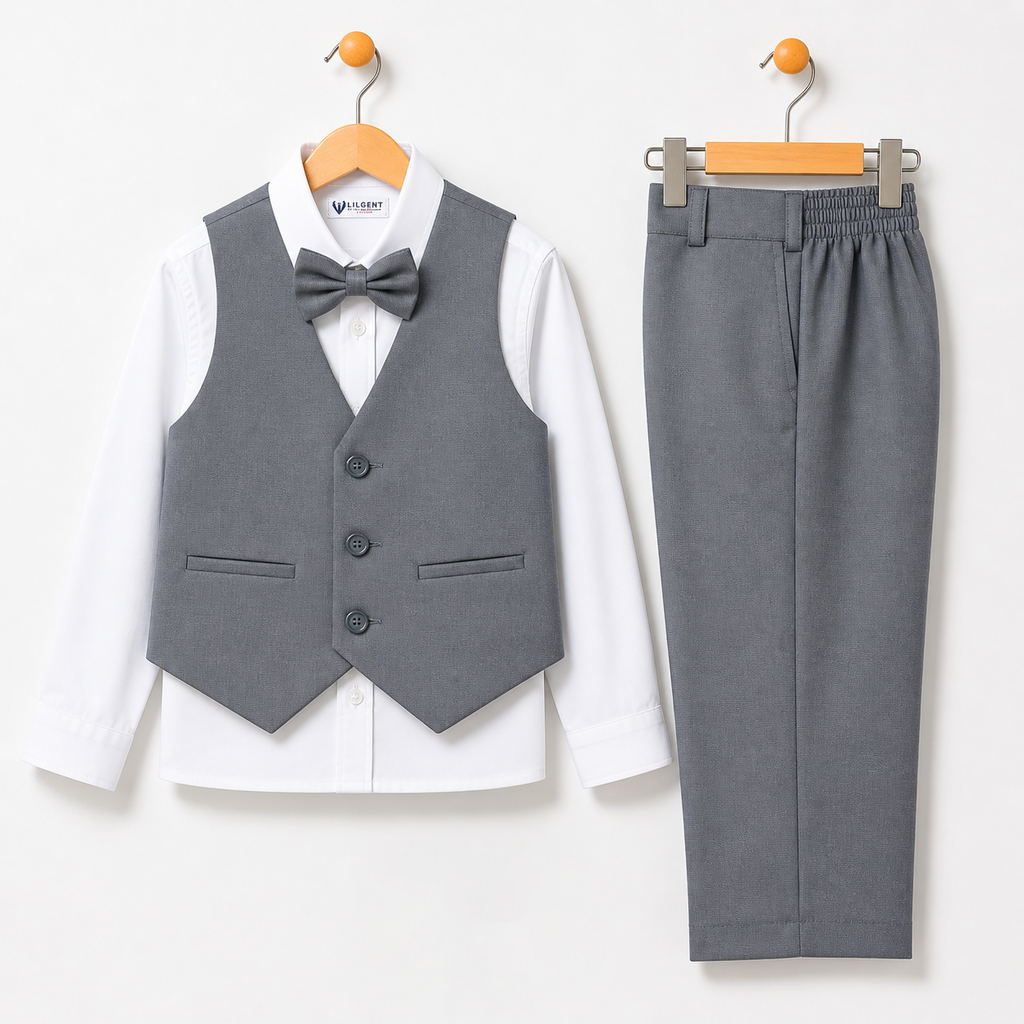 Baby Boy Smoke Grey Waistcoat Formal Set