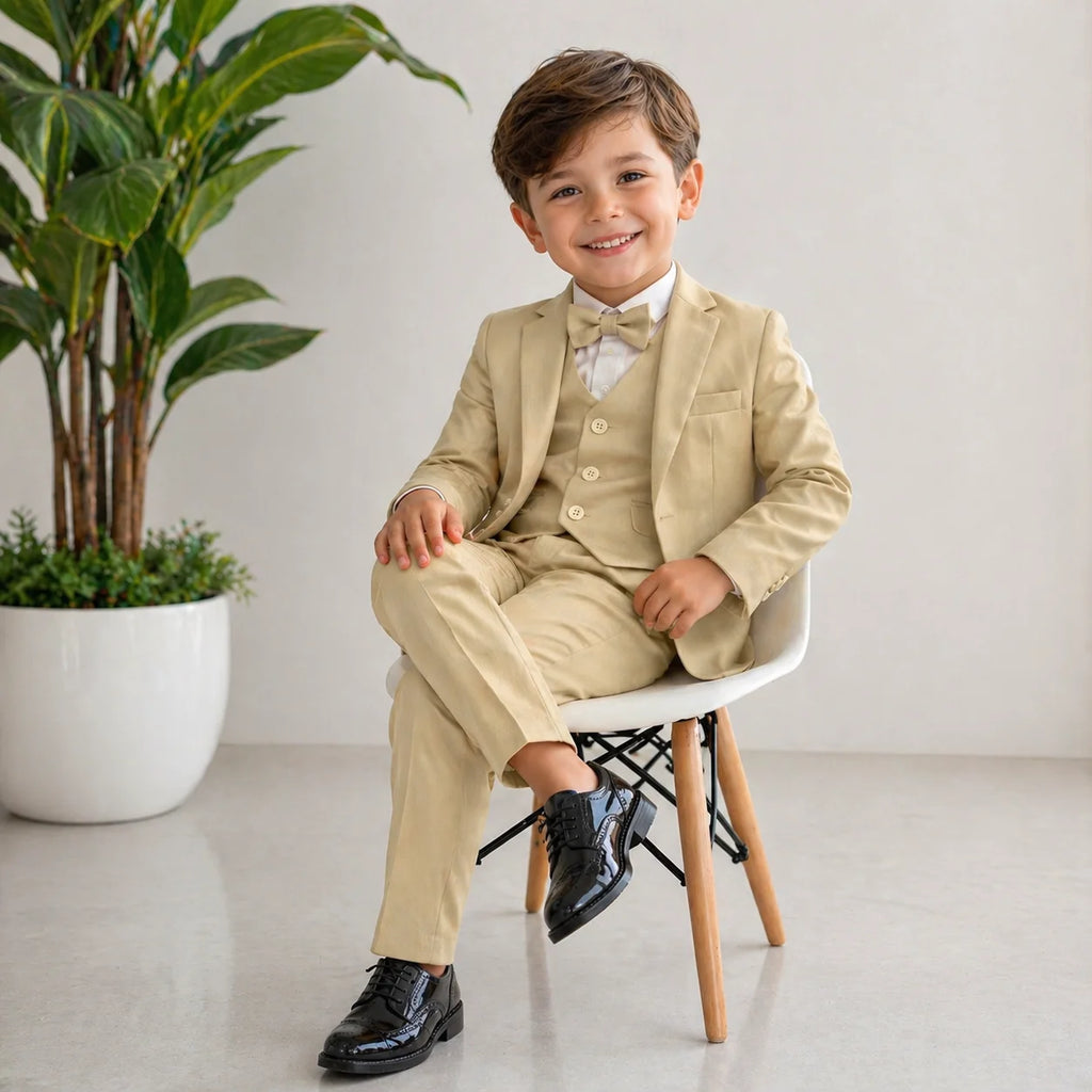 Baby Boy 4 Piece Coat Formal Suit Light Skin