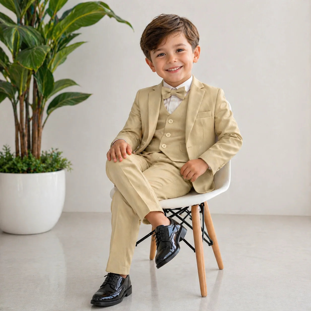 Baby Boy 4 Piece Coat Formal Suit Light Skin