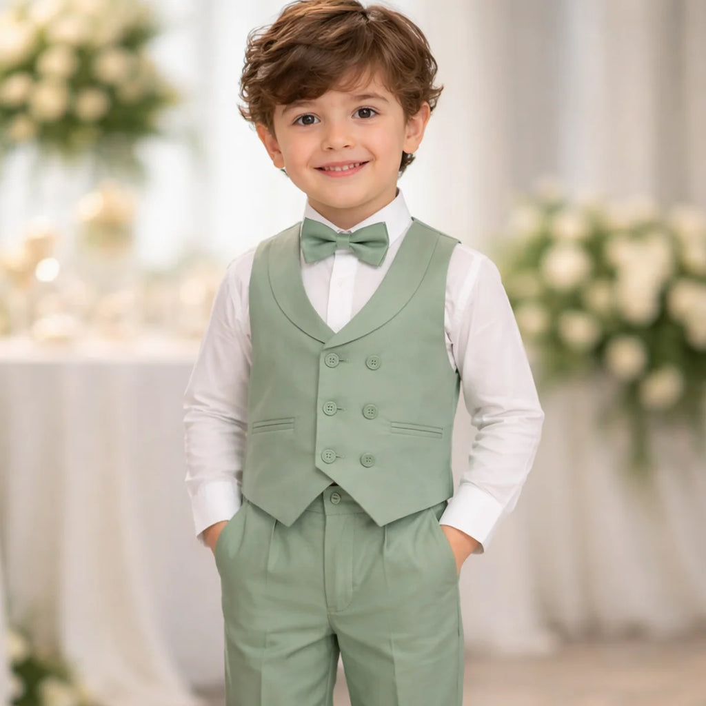 Baby Boy Sea Green Waistcoat Formal Set