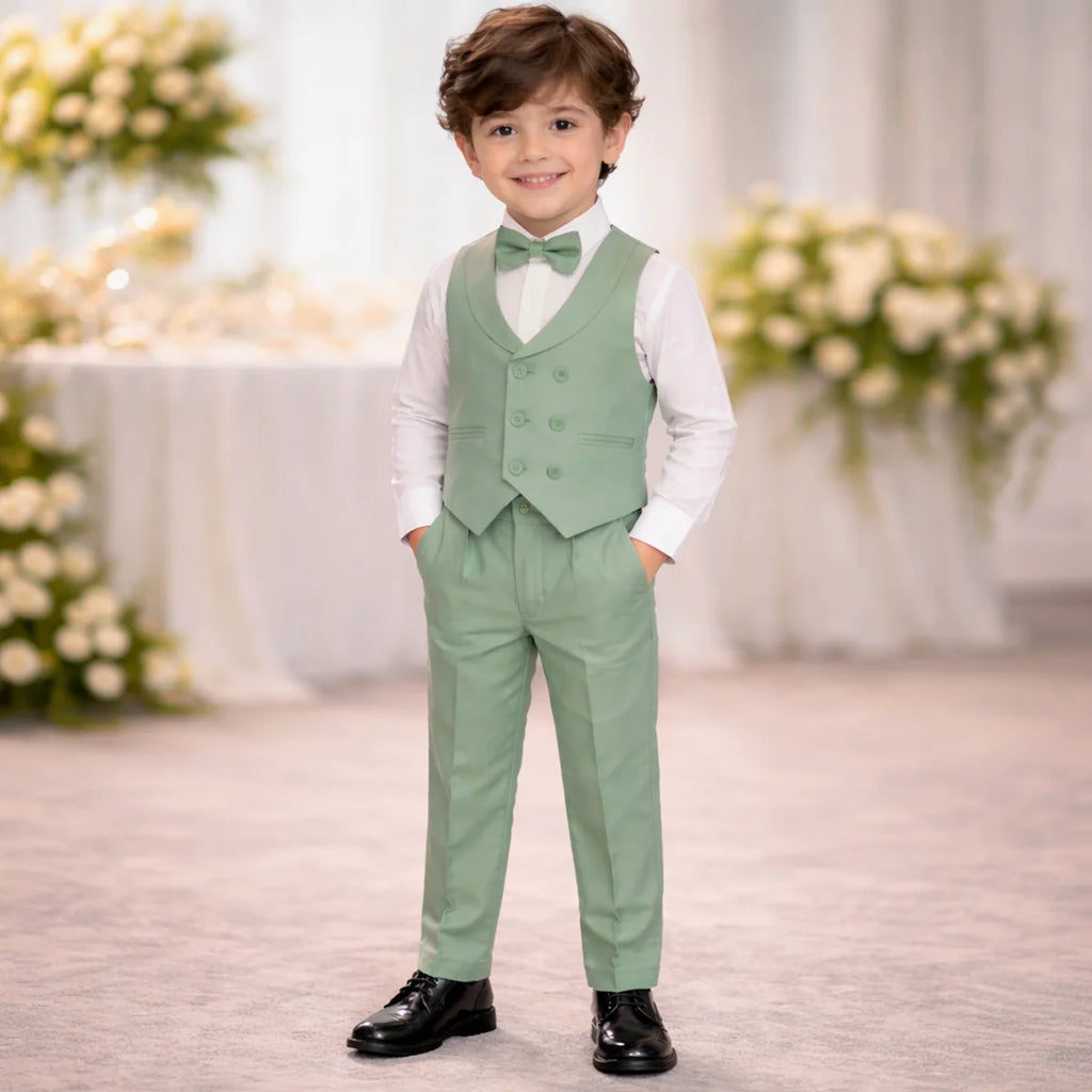 Baby Boy Sea Green Waistcoat Formal Set