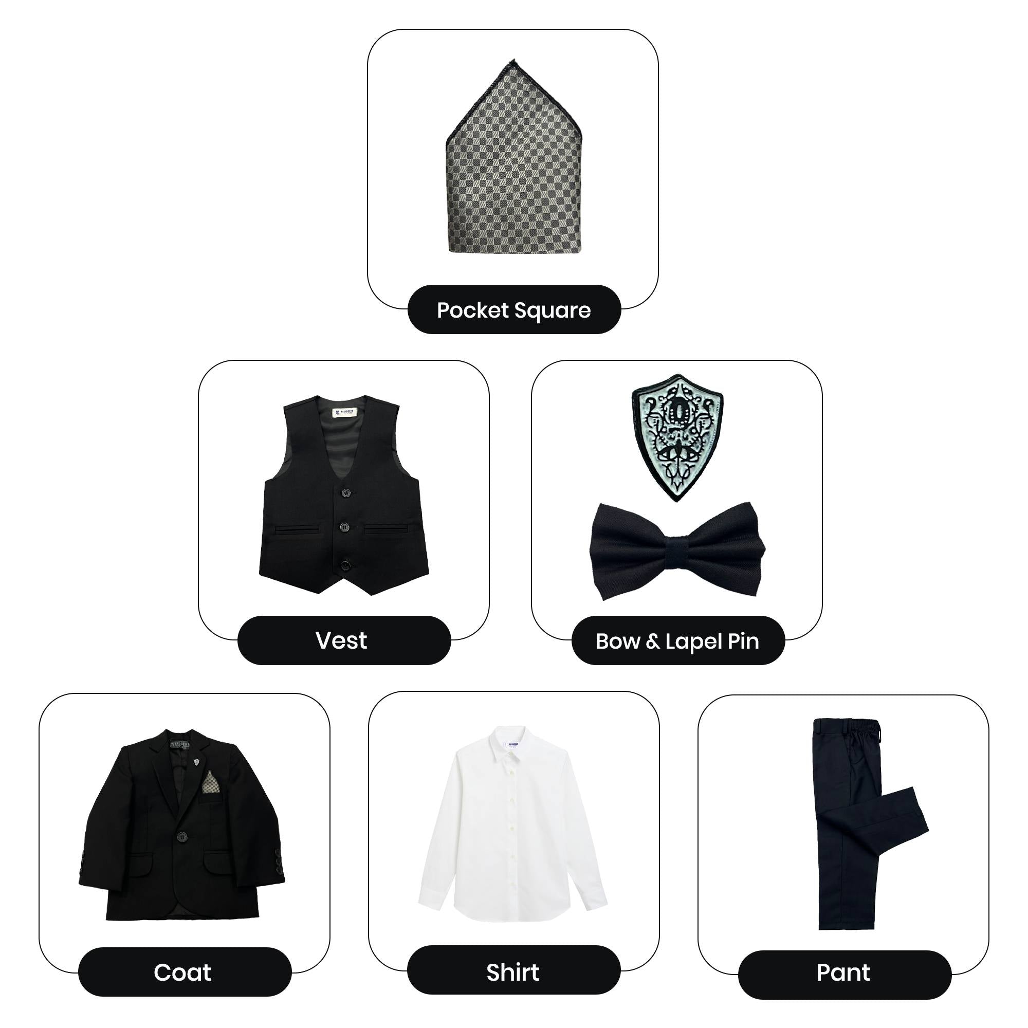 Baby Boy 4 Piece Jet Black Formal Suit