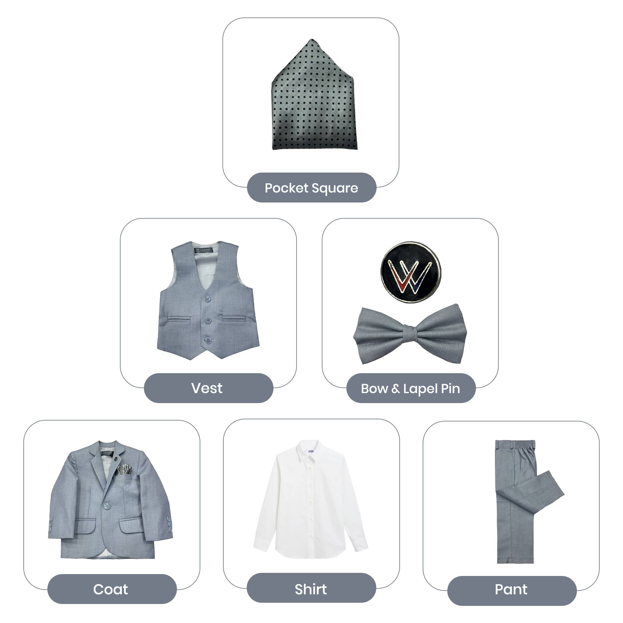 Baby Boy 4 Piece Grey Formal Suit