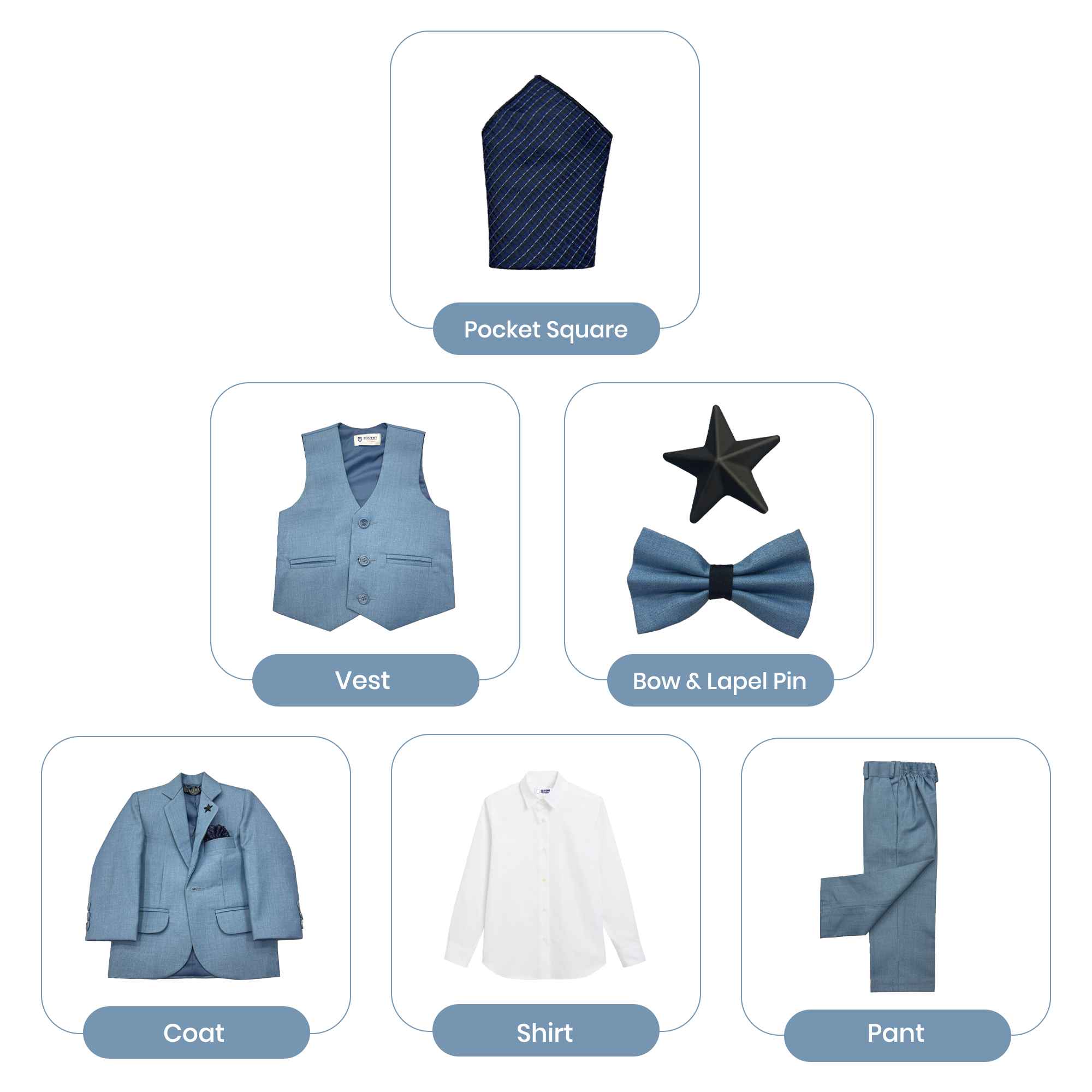 Baby Boy 4 Piece Light Blue Formal Suit