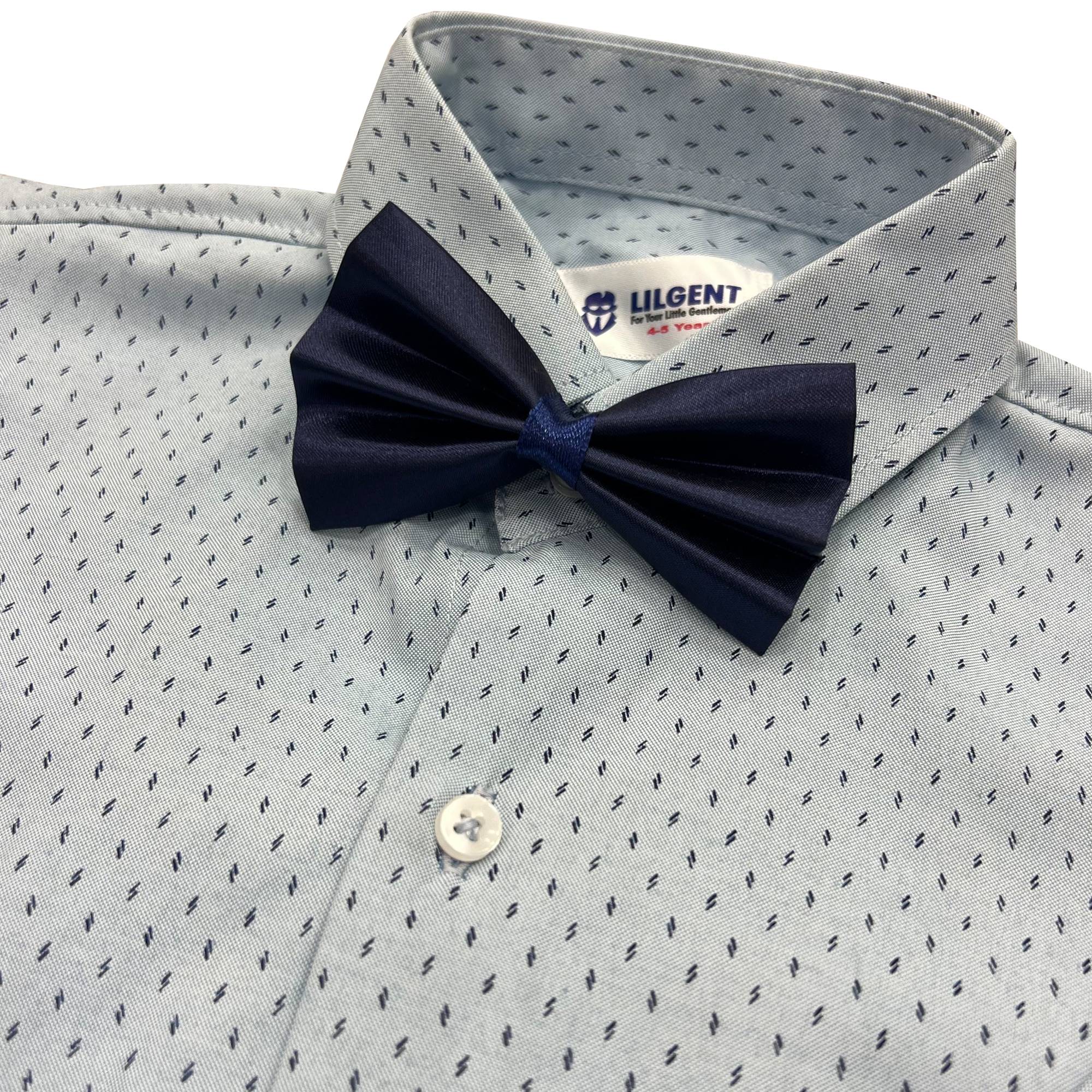 Baby Boy 4 Piece Set Sky Shirt / Navy Blue Pant Formal Set