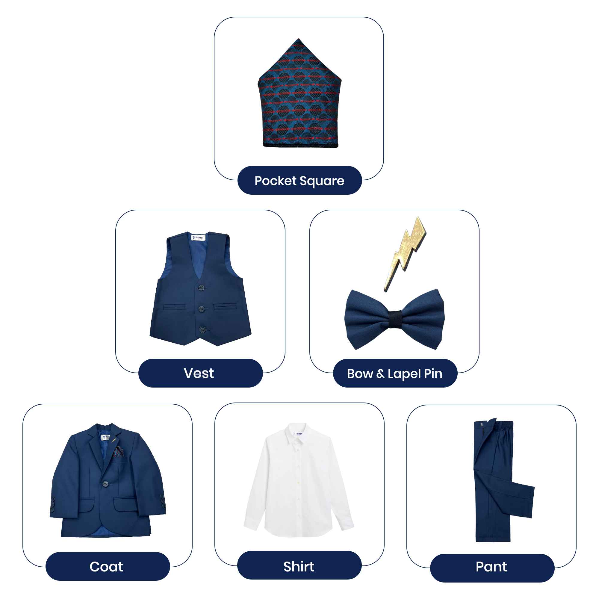 Baby Boy 4 Piece Royal Blue Formal Suit