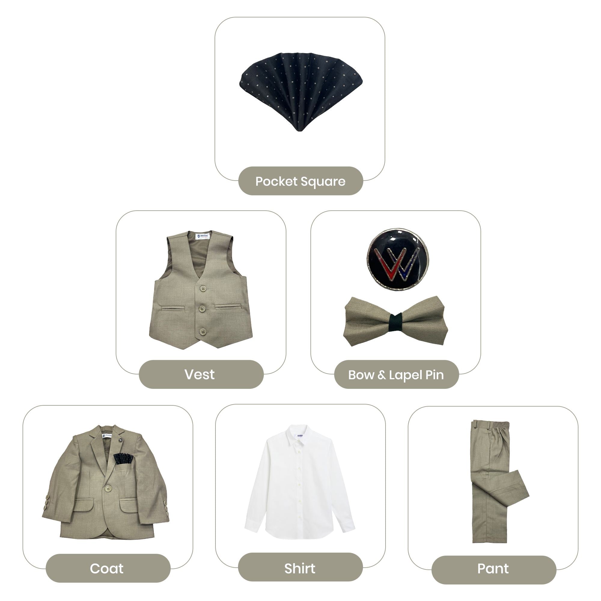 Baby Boy 4 Piece Light brown Formal Suit