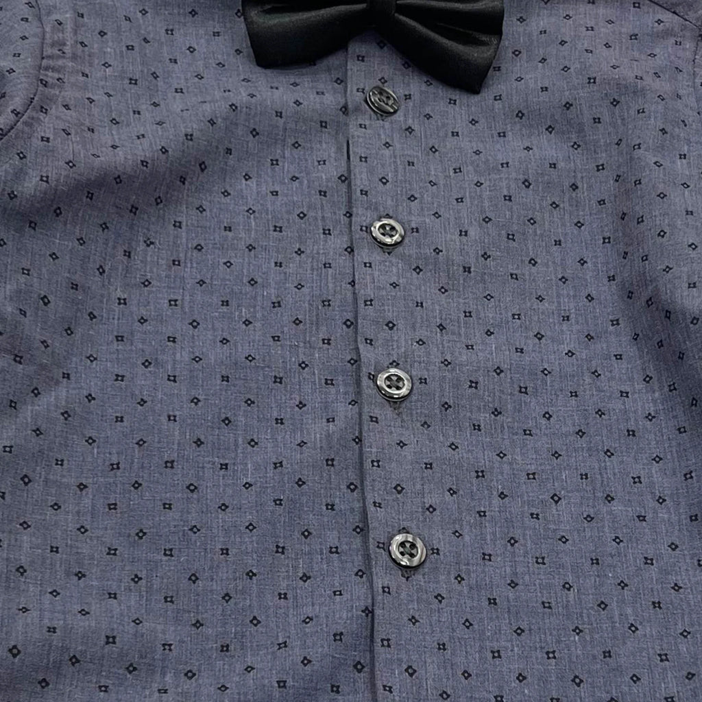 Baby Boy Dark Grey / Black pant Formal Gallis suit