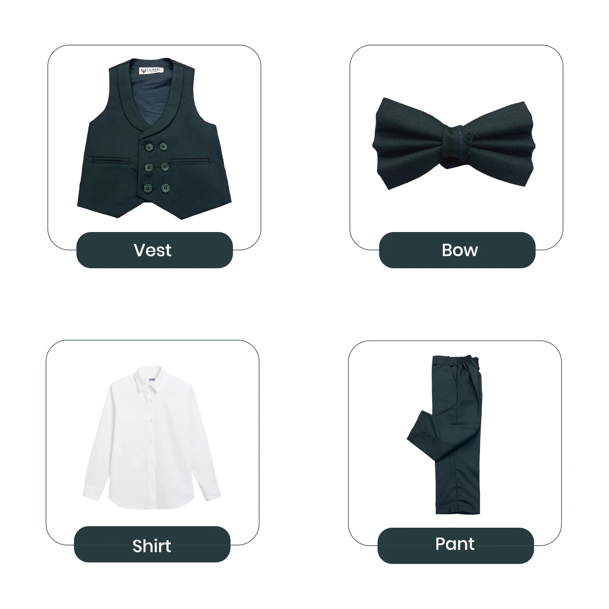 Baby Boy Dark Green Waistcoat Formal Set