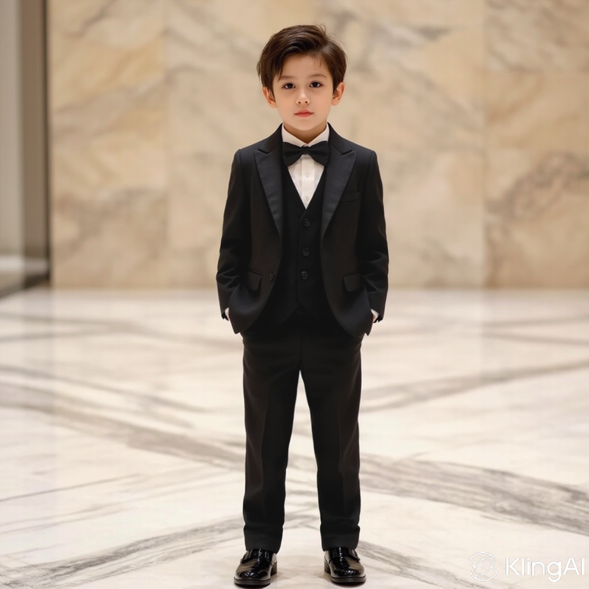 Baby Boy 4 Piece Plain Black Formal Suit
