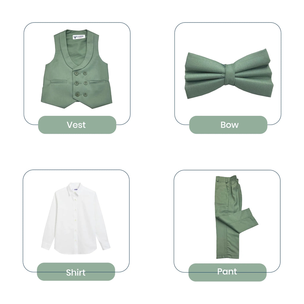 Baby Boy Sea Green Waistcoat Formal Set