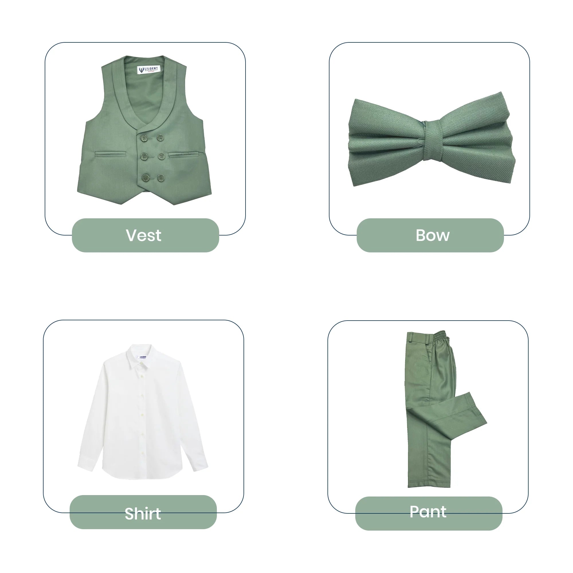 Baby Boy Sea Green Waistcoat Formal Set