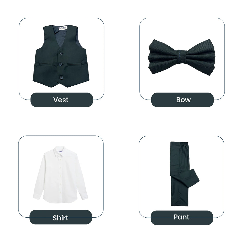 Baby Boy Bottle Green Waistcoat Formal Set