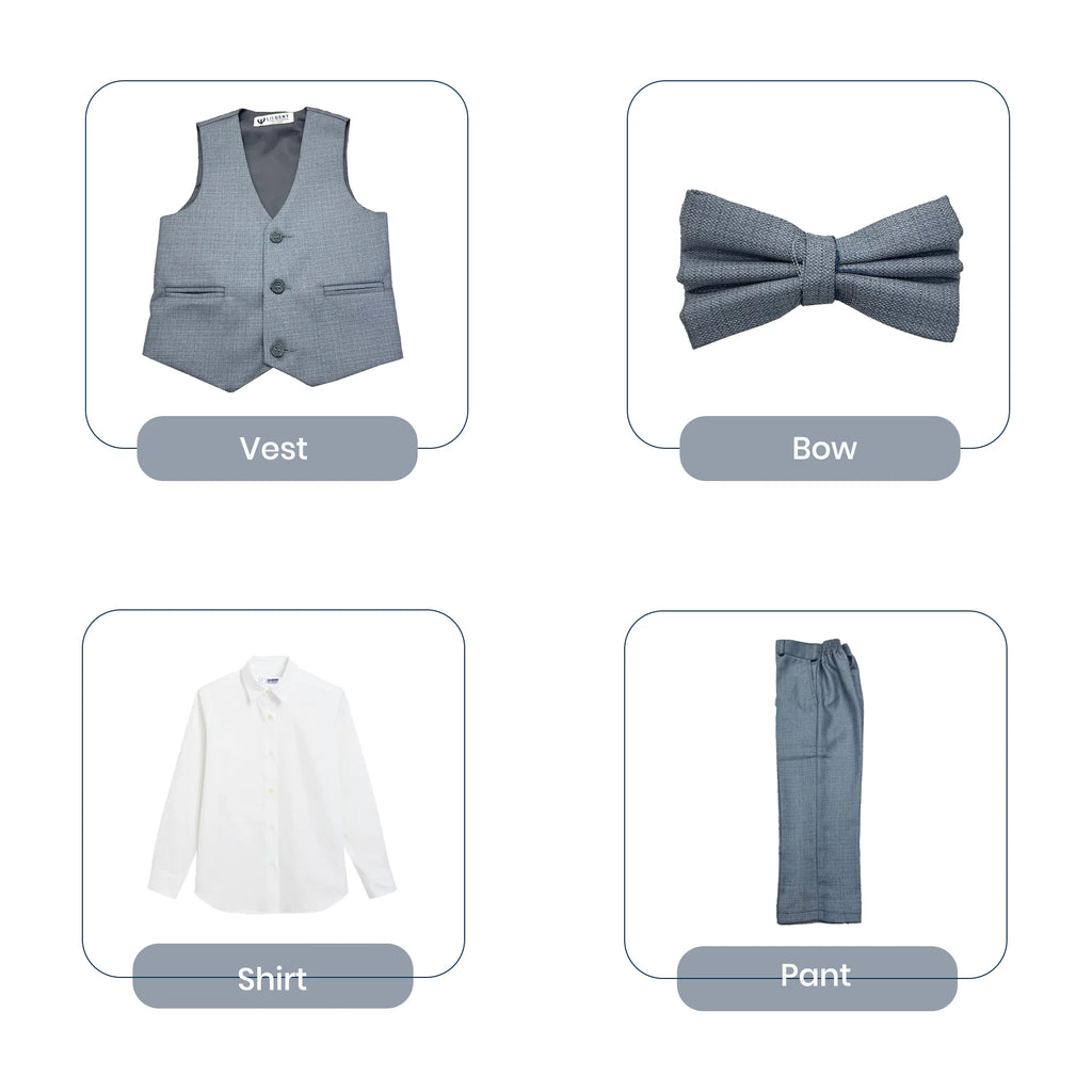 Baby Boy Light Self Waistcoat Formal Set
