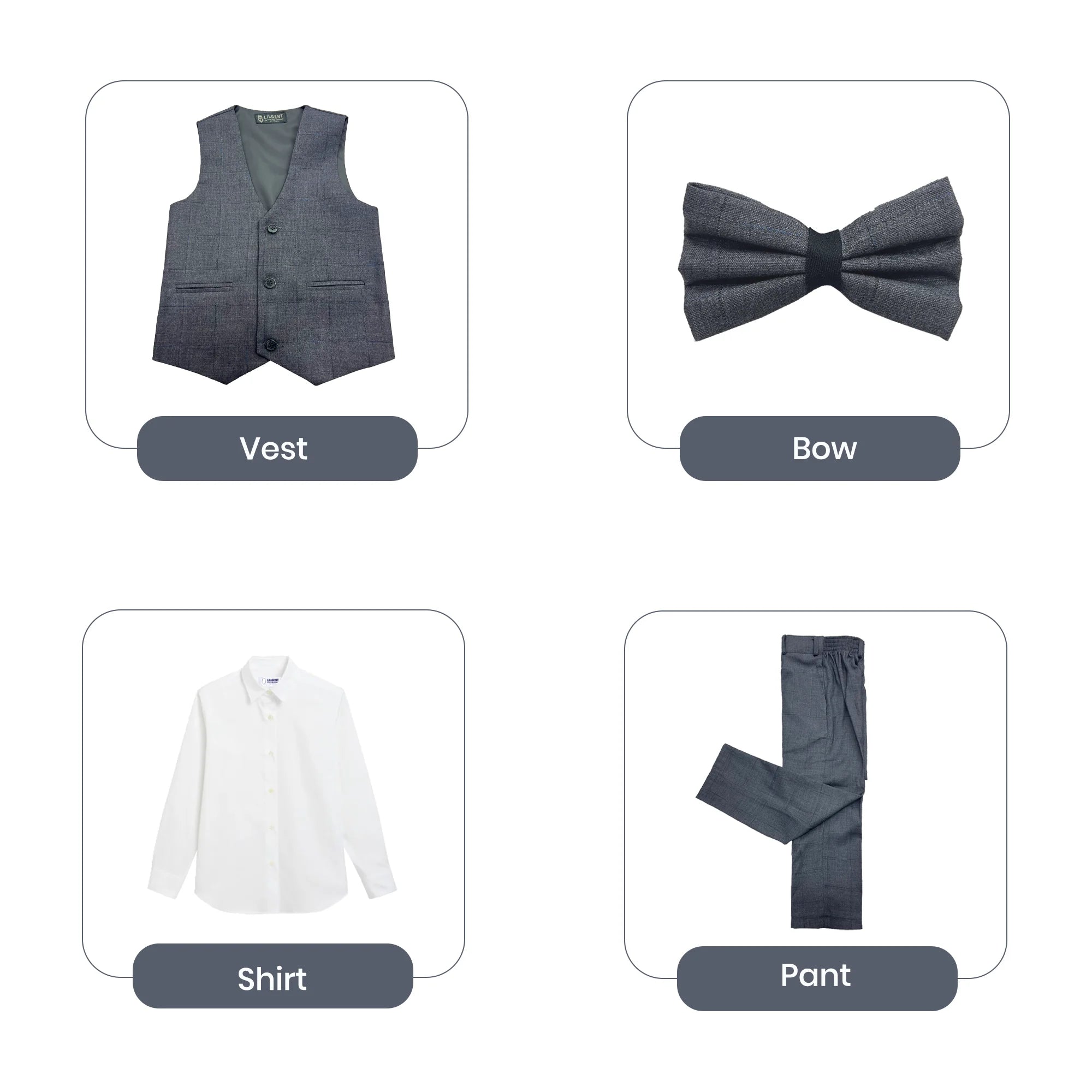 Baby Boy Light Grey Waistcoat Formal Set