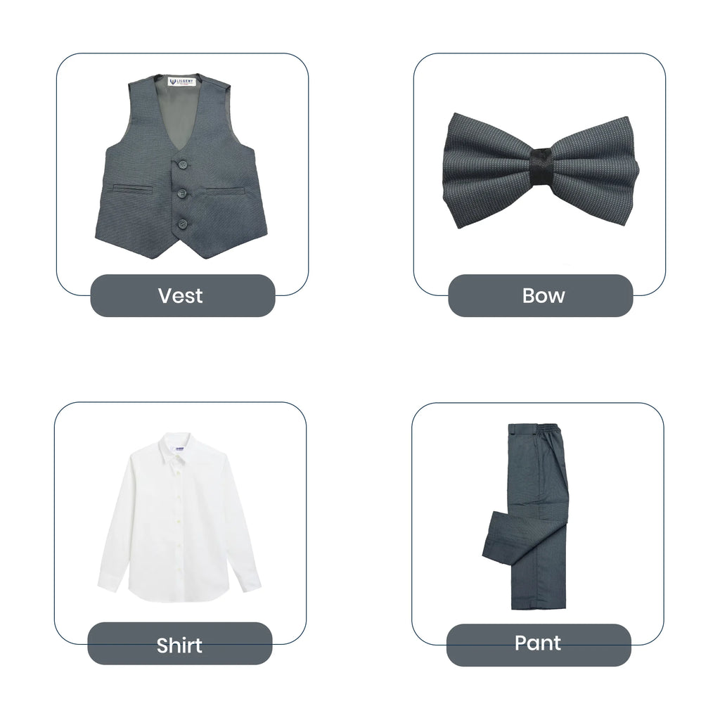 Baby Boy Medium Grey Waistcoat Formal Set