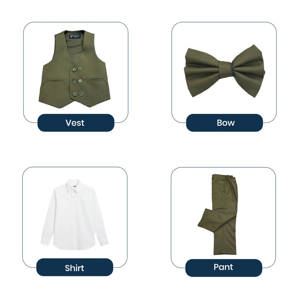 Baby Boy Light Green Waistcoat Formal Set