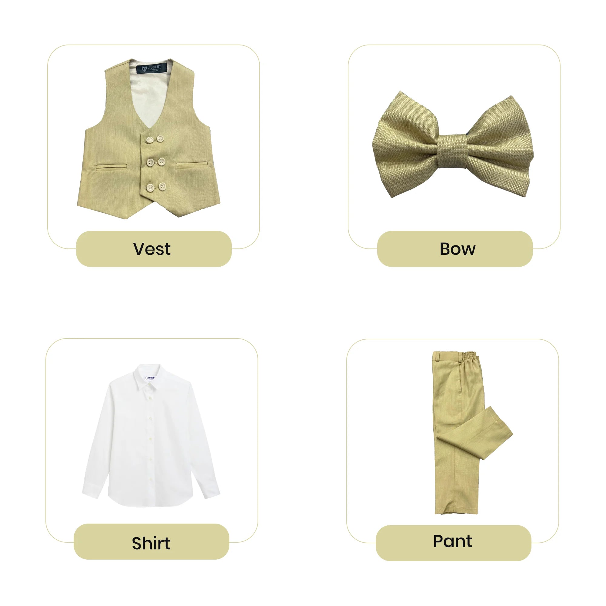 Baby Boy Light Fawn Six Button Waistcoat Formal Set